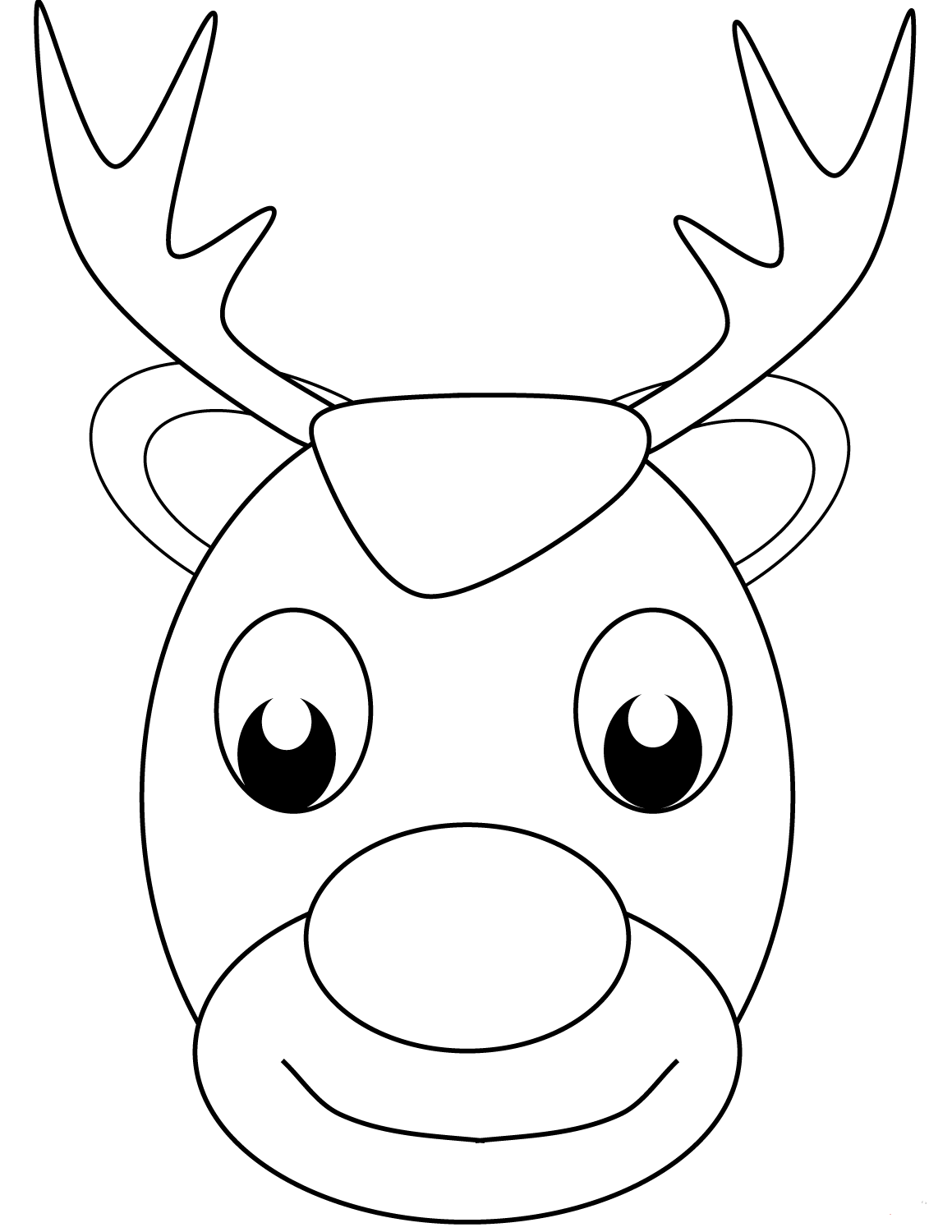 Reindeer Face Coloring Page