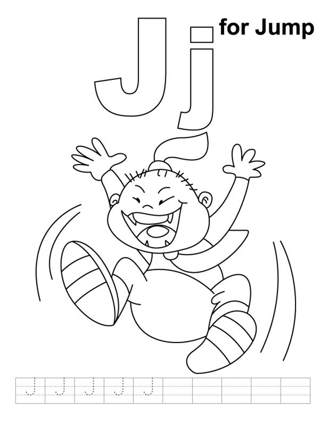30 Letter J Coloring Page Free Garabatos Deunmuro