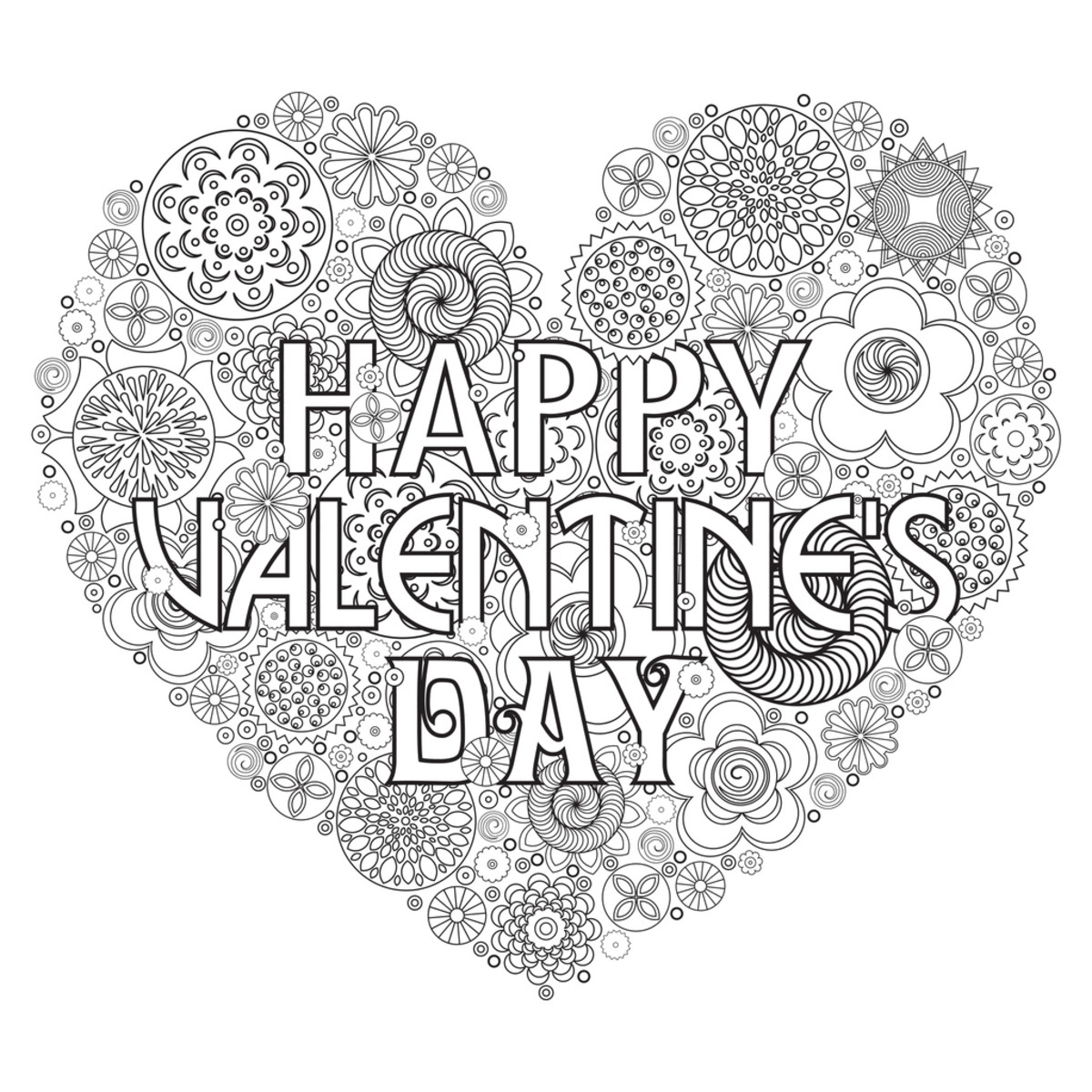 Valentine's Day Adult Coloring Pages