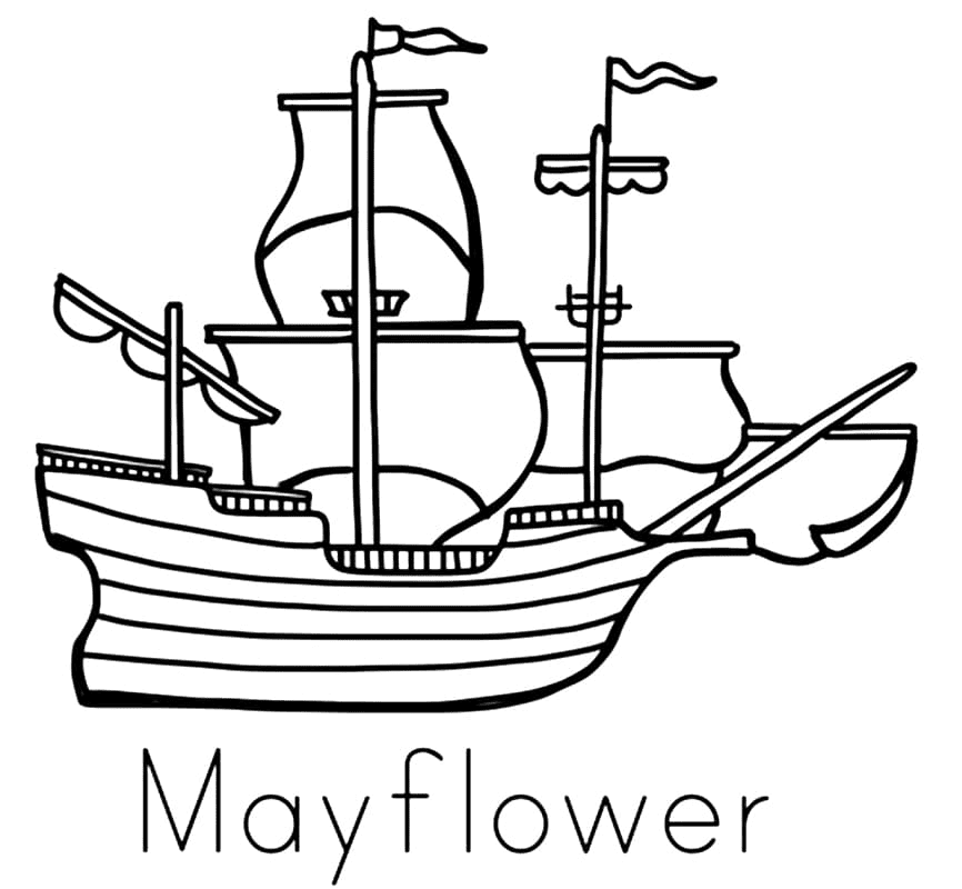 Free Coloring Pages Mayflower Pilgrims