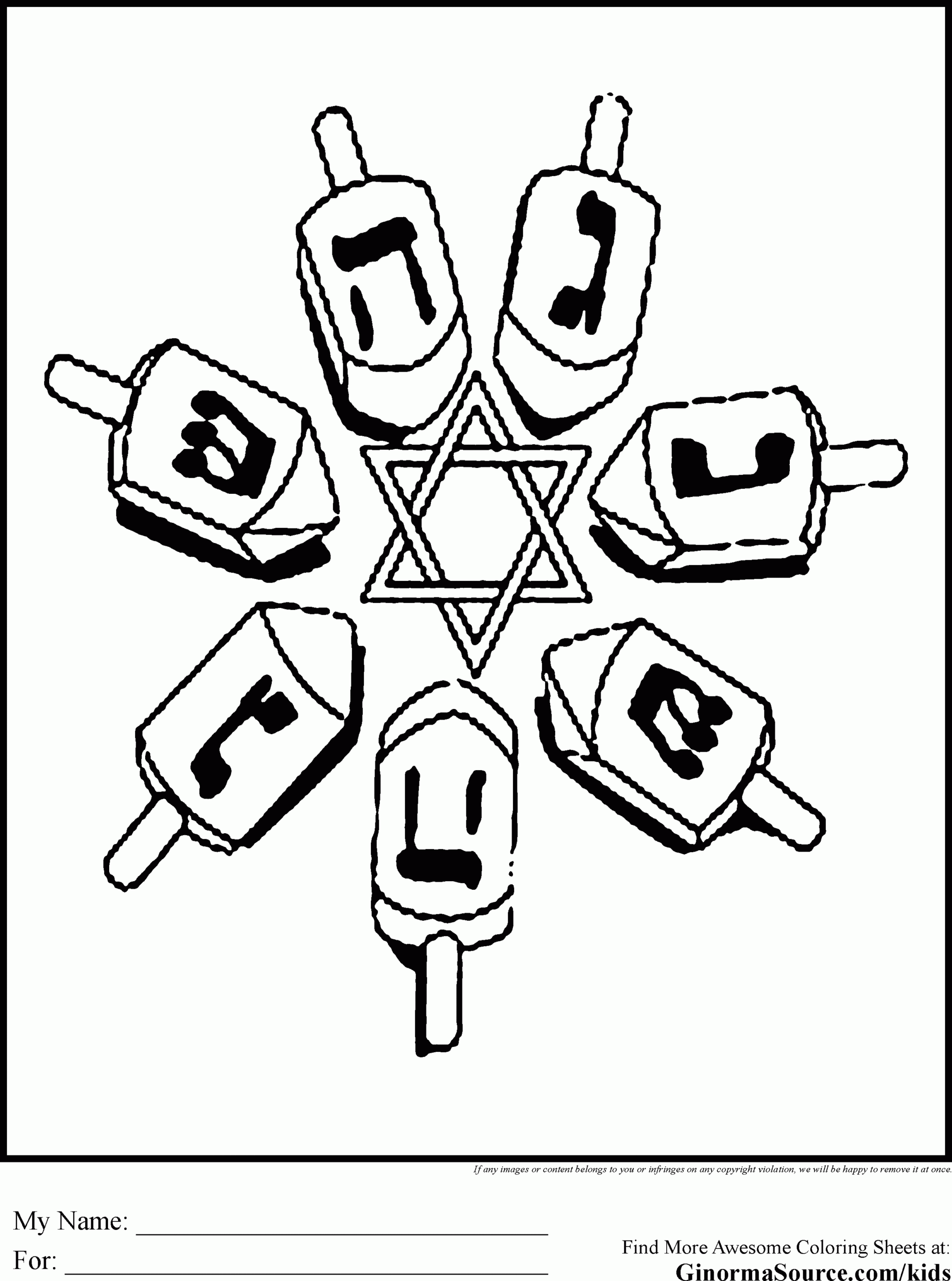Dreidel Coloring Page