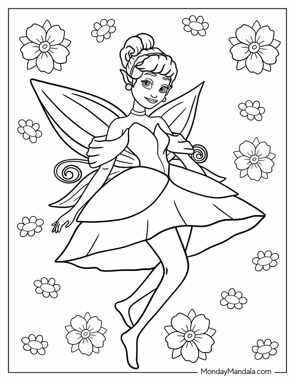 34 Fairy Coloring Pages Free PDF Printables