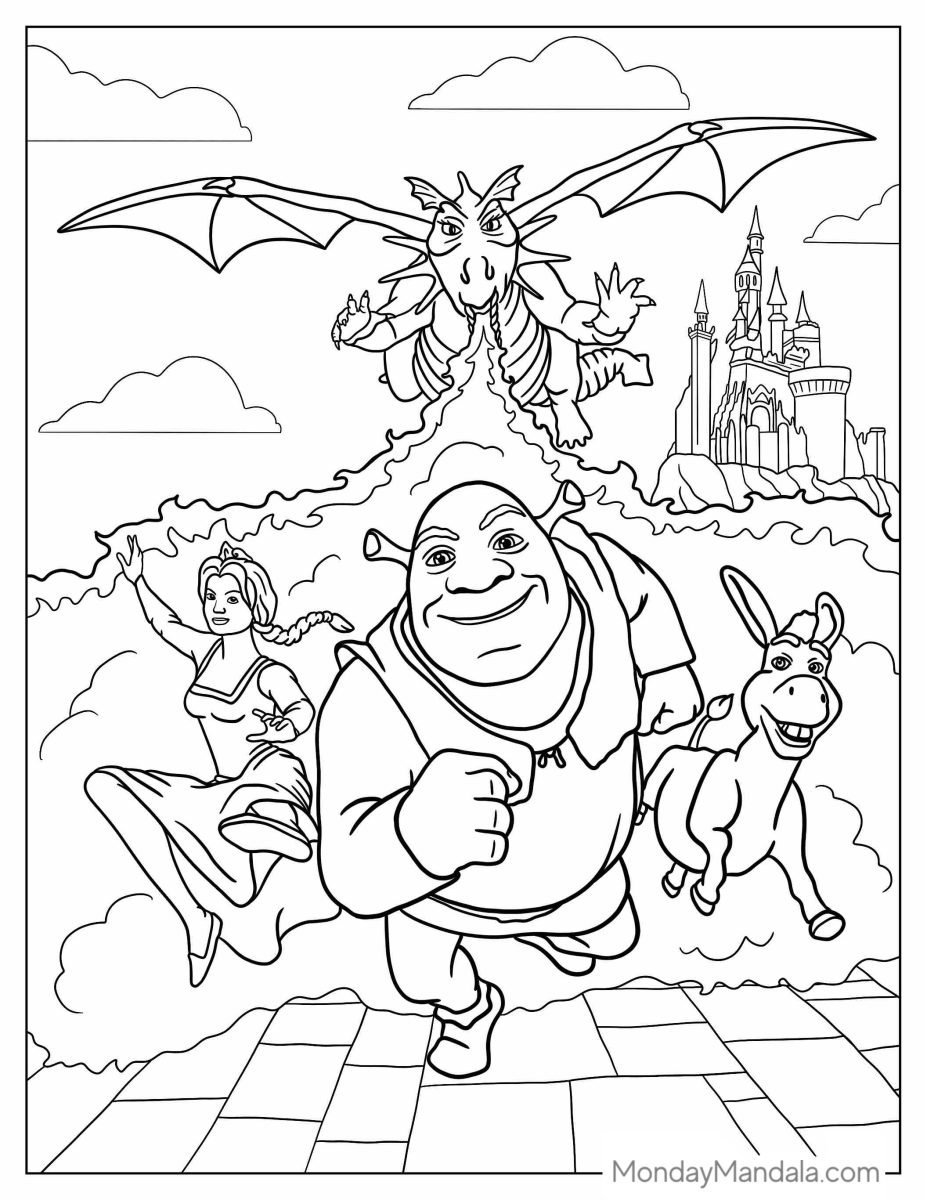 34 Shrek Coloring Pages Free PDF Printables