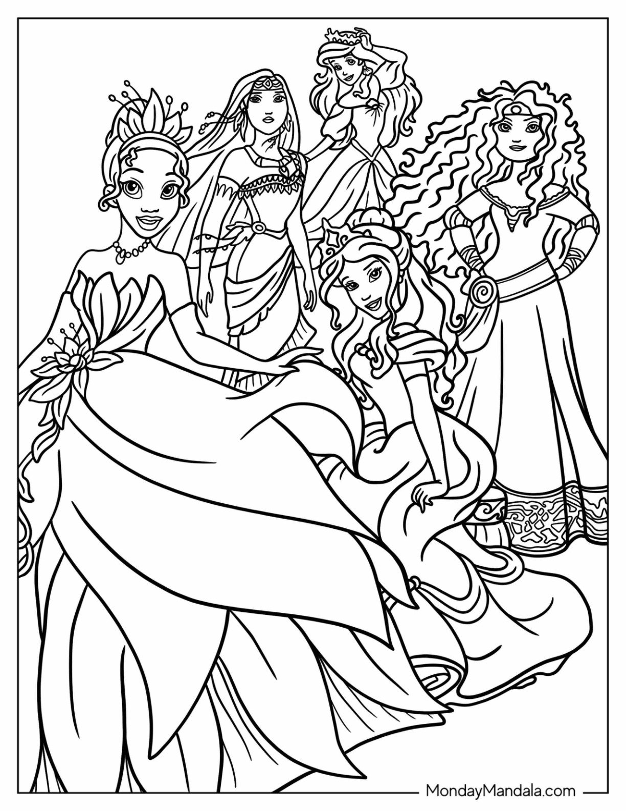 36 Disney Princess Coloring Pages Free PDF Printables