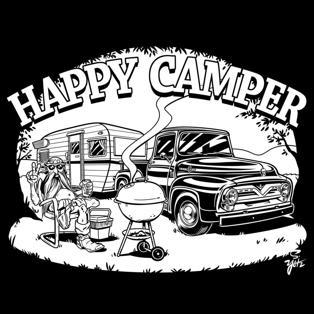 Happy Camper Coloring Page