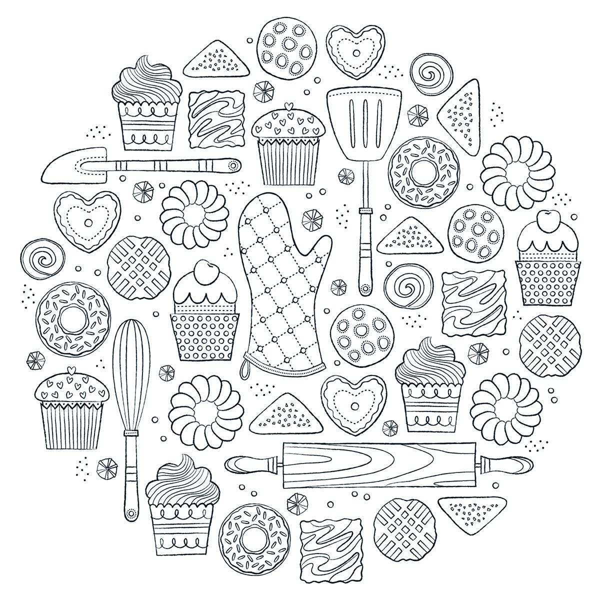 40 Baking Coloring Pages Villimeininkin