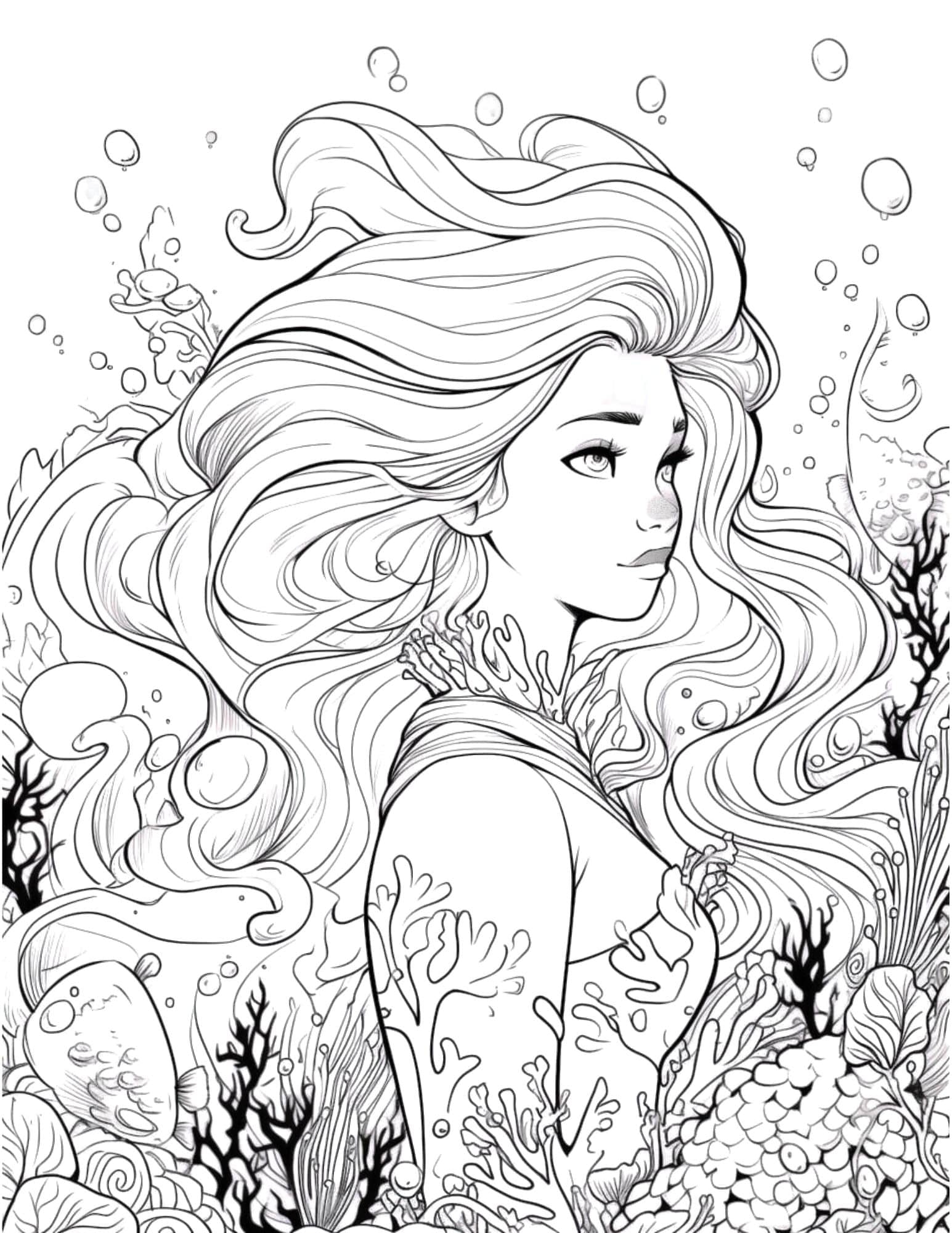 44 Mermaid Coloring Pages For Kids And Adults Our Mindful Life