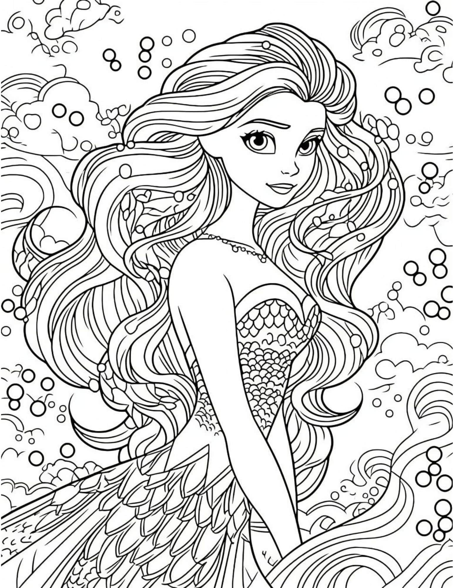 Mermaid Coloring Page For Adults