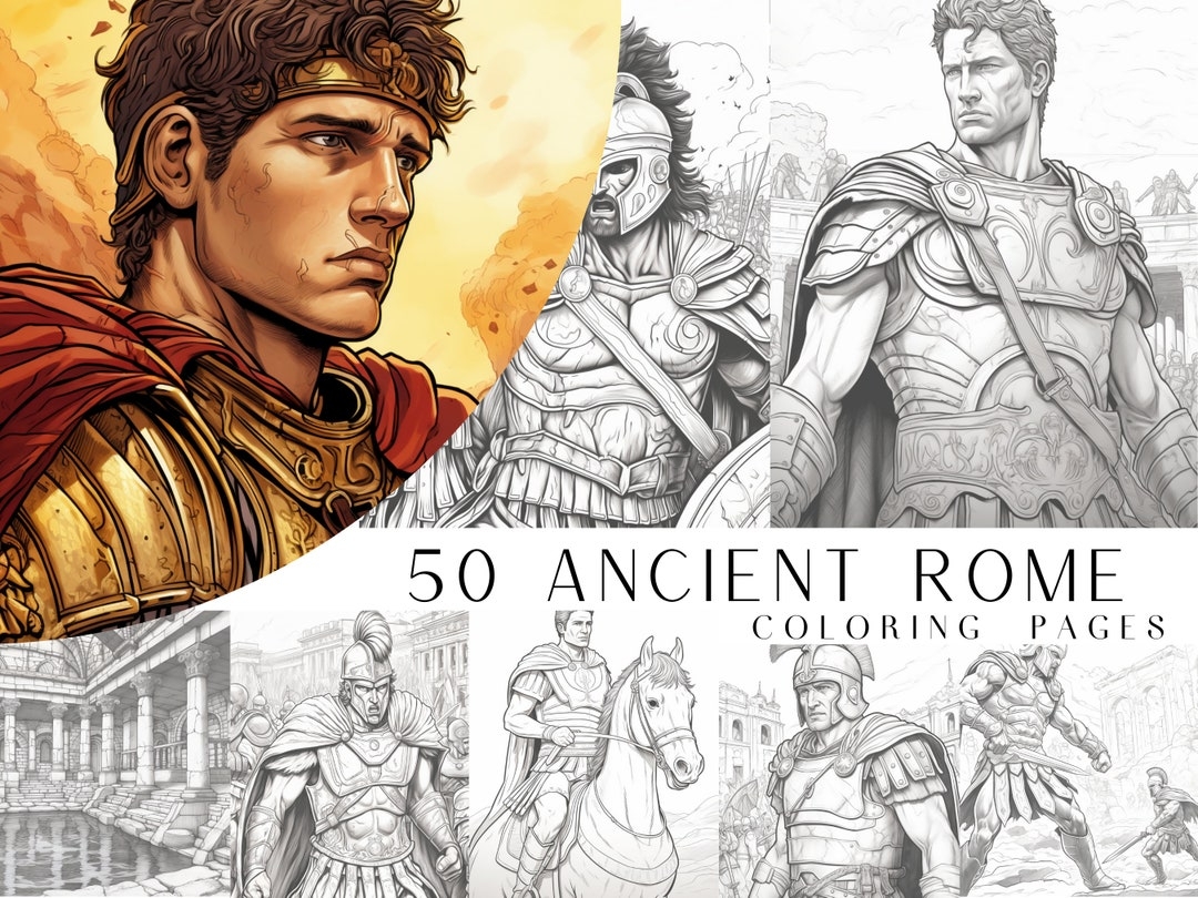 50 Ancient Rome Coloring Pages Adult And Kids Coloring Book History Coloring Sheets Instant