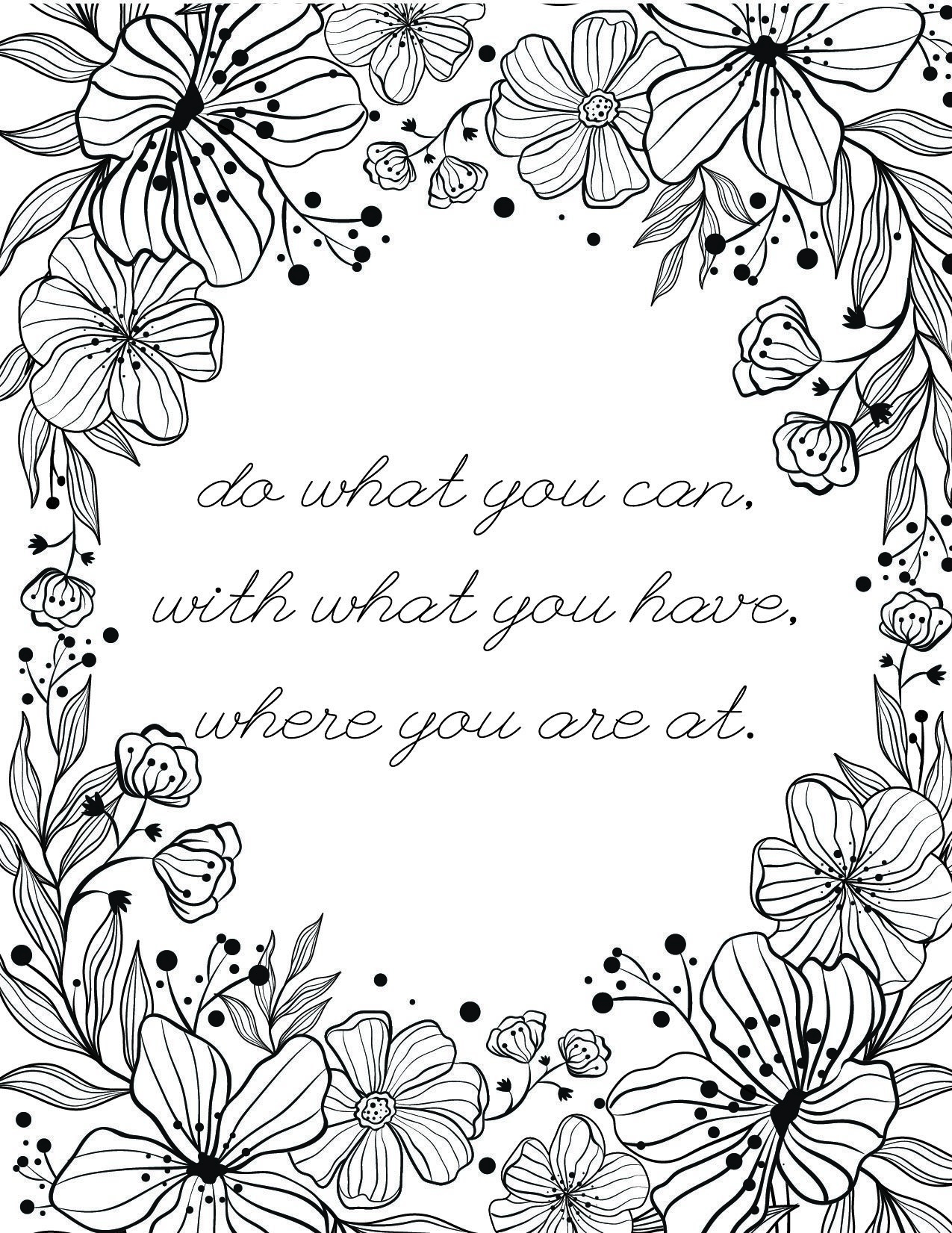 Inspirational Quote Coloring Pages