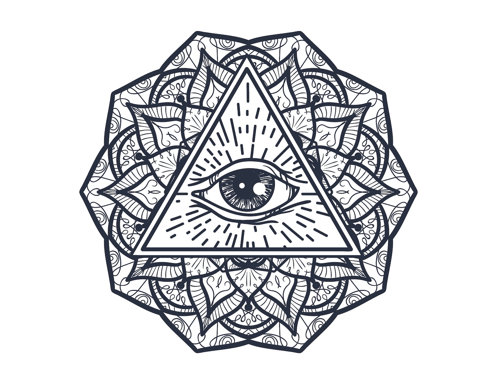 50 Printable Mandala Illuminati Coloring Pages Etsy