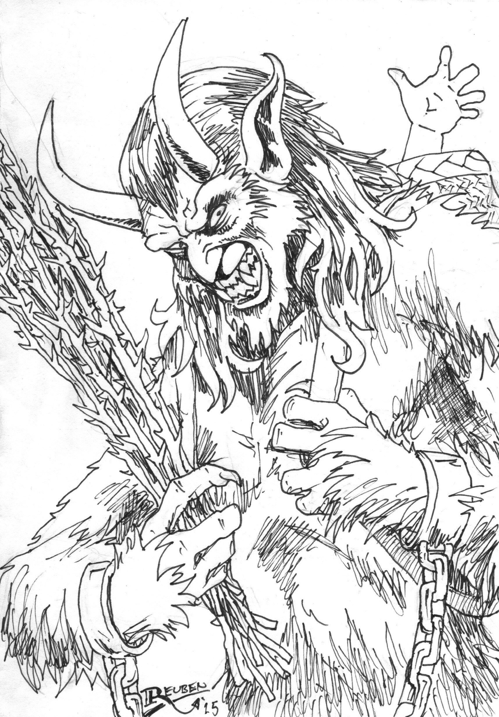 58 Creative Krampus Coloring Pages For Kids Sketch Drawing And Coloring