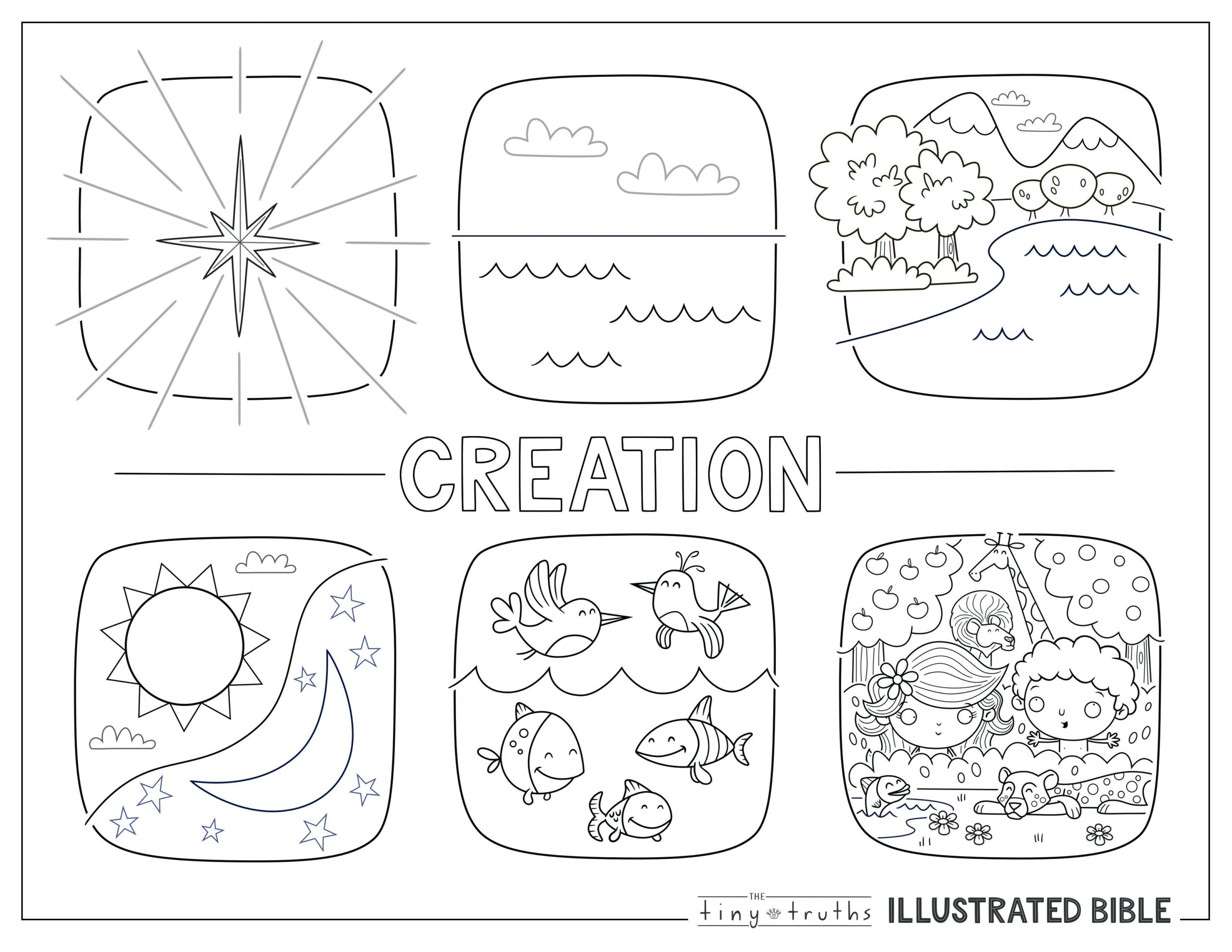 7 Days Of Creation Coloring Pages For Kids Sketch Coloring Page