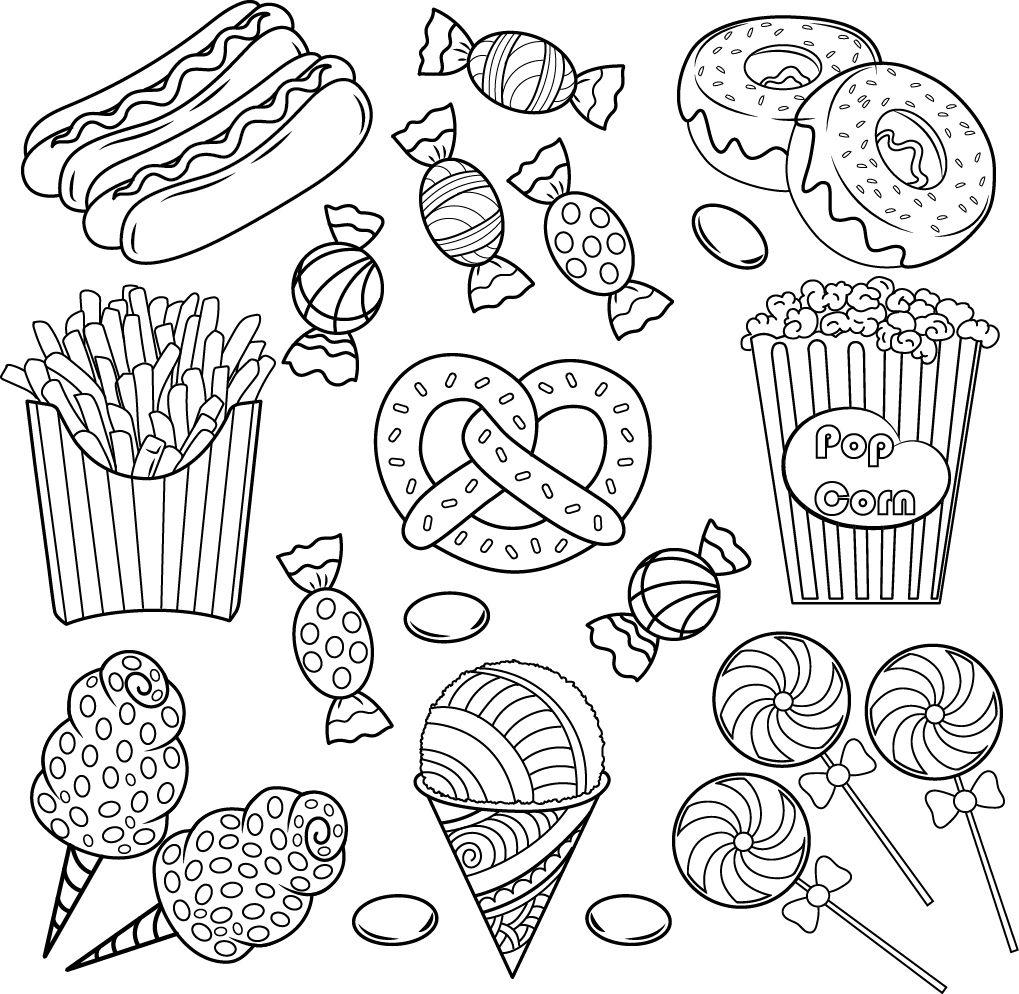 Free Adult Food Coloring Pages