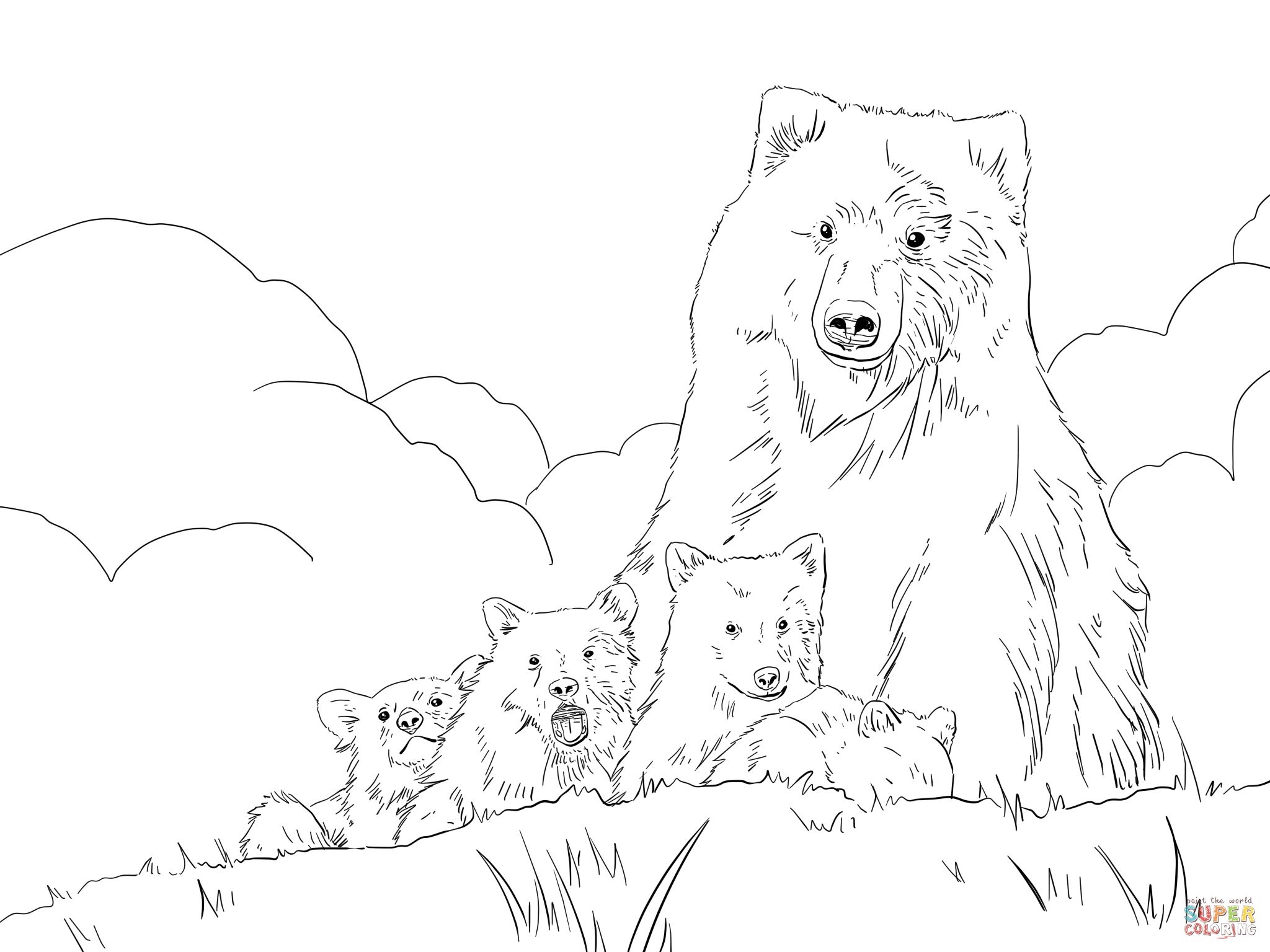 Grizzly Bear Coloring Page