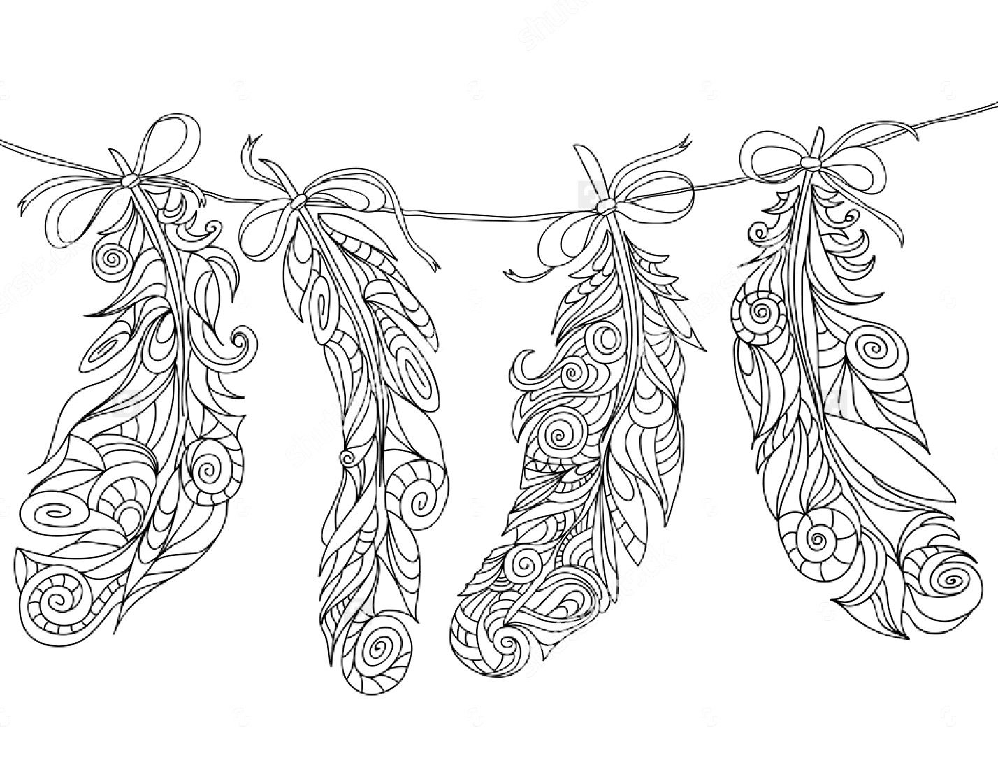 97 Feather Coloring Pages For Adults Gabbymay Belline