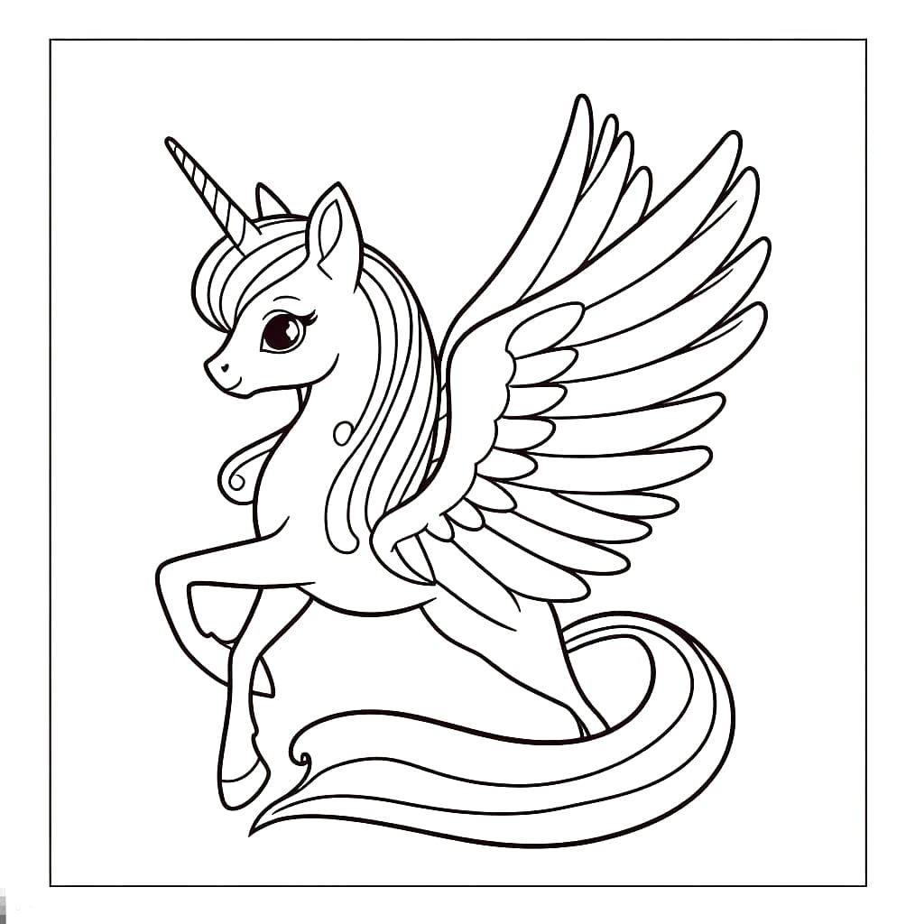 A Lovely Alicorn Coloring Page Download Print Or Color Online For Free