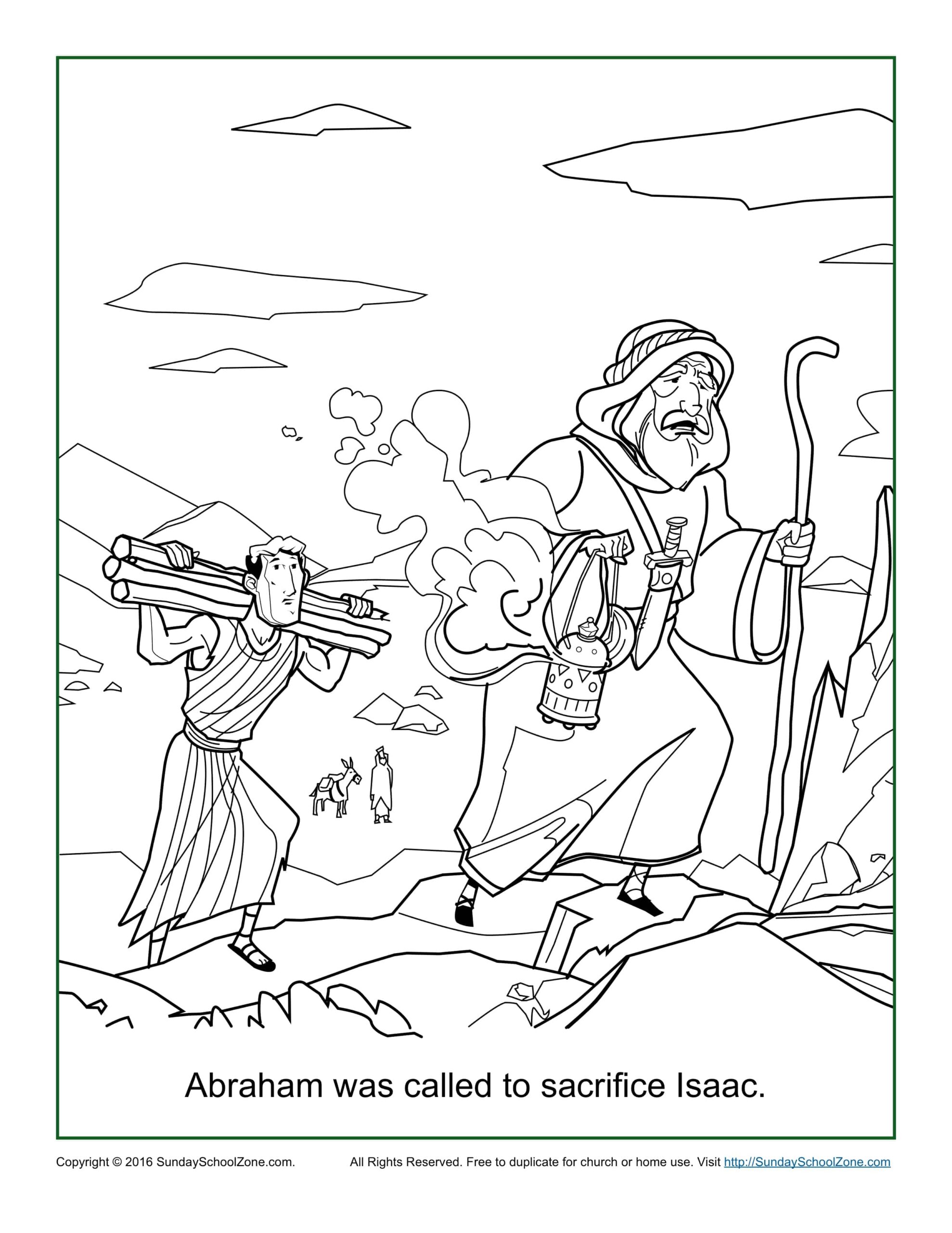Abraham Was Called To Sacrifice Isaac Coloring Page Children S Bible Activities Sunday