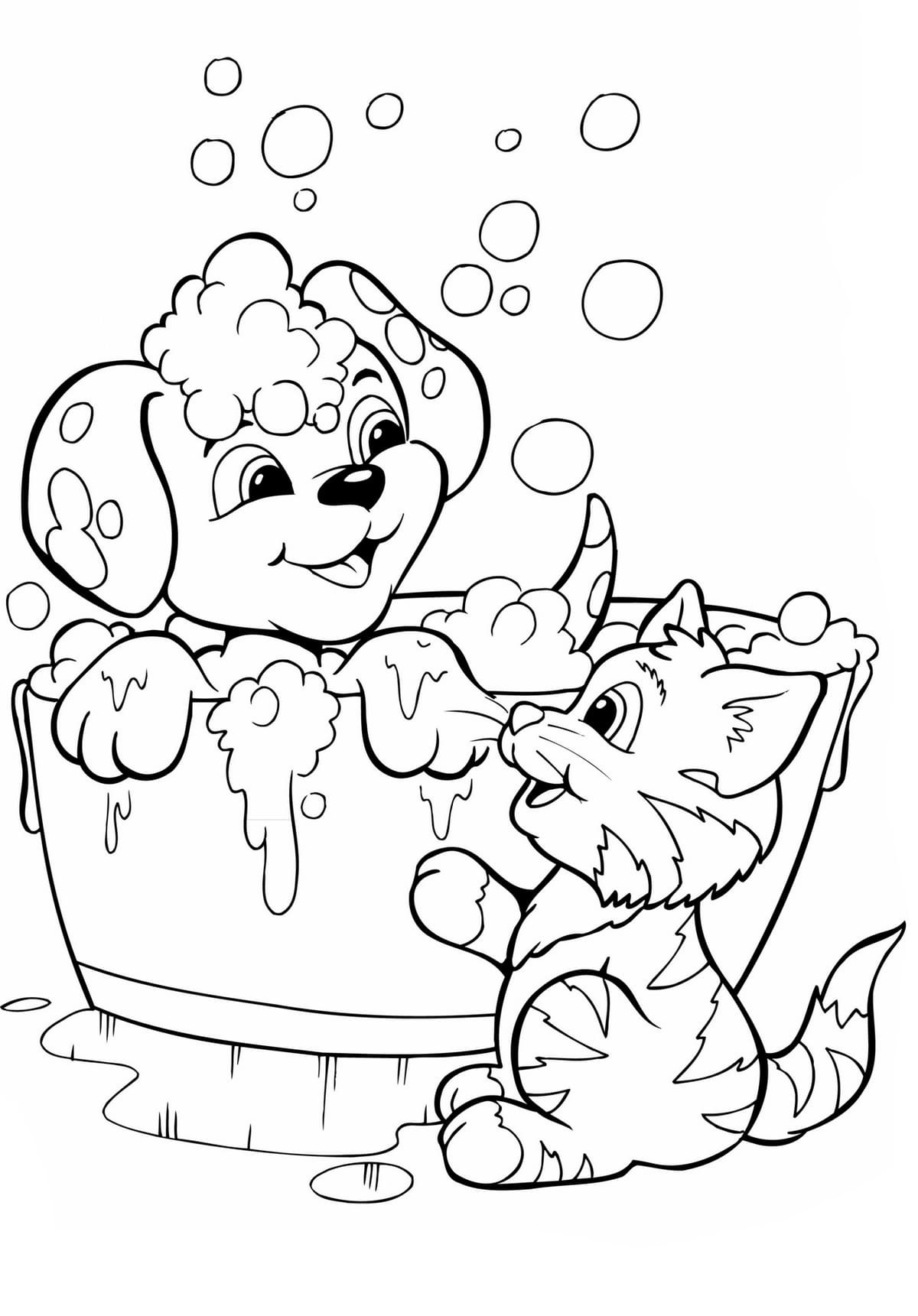Coloring Pages Dogs And Cats