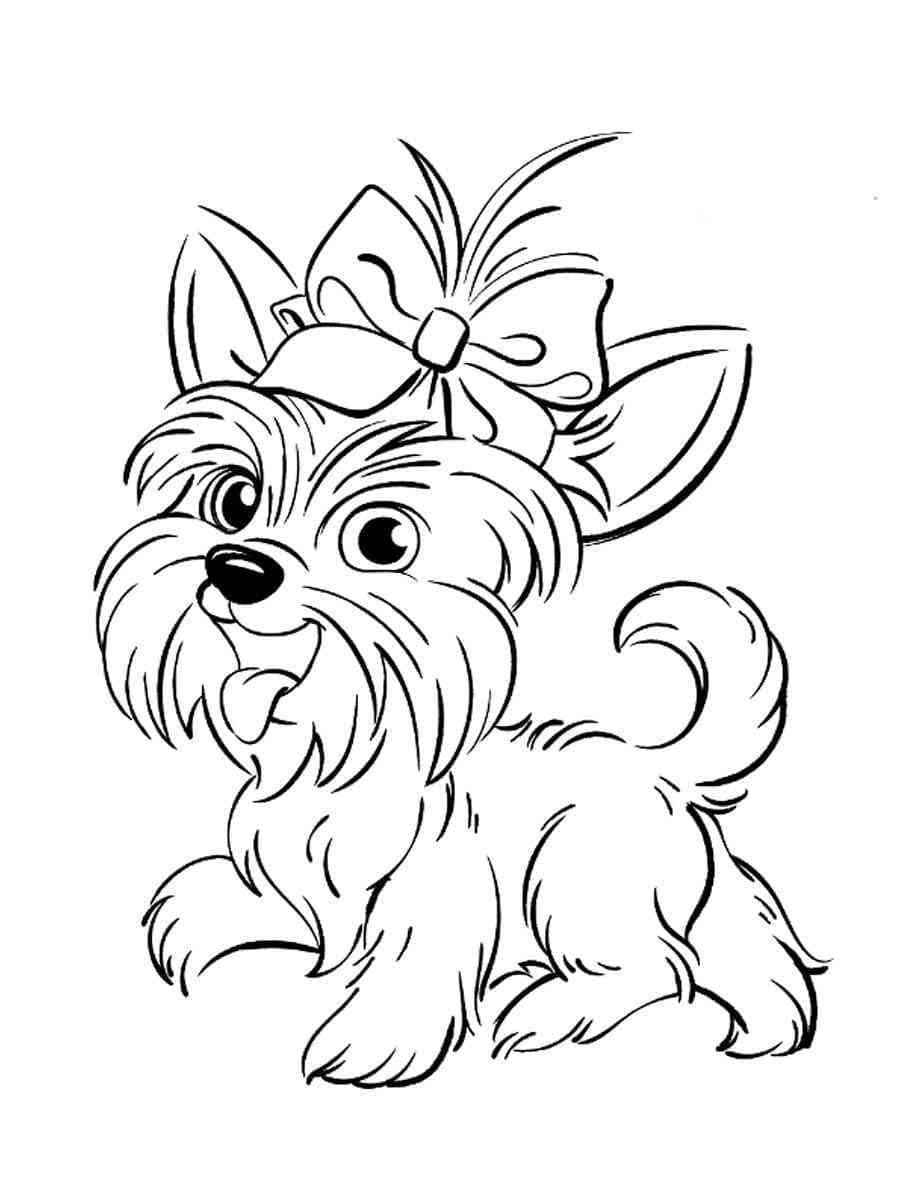 Adorable Yorkie Coloring Page Download Print Or Color Online For Free