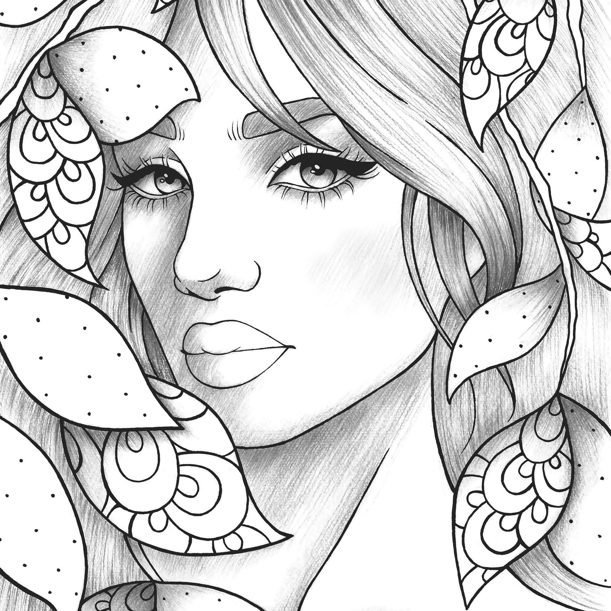 Adult Girl Coloring Pages