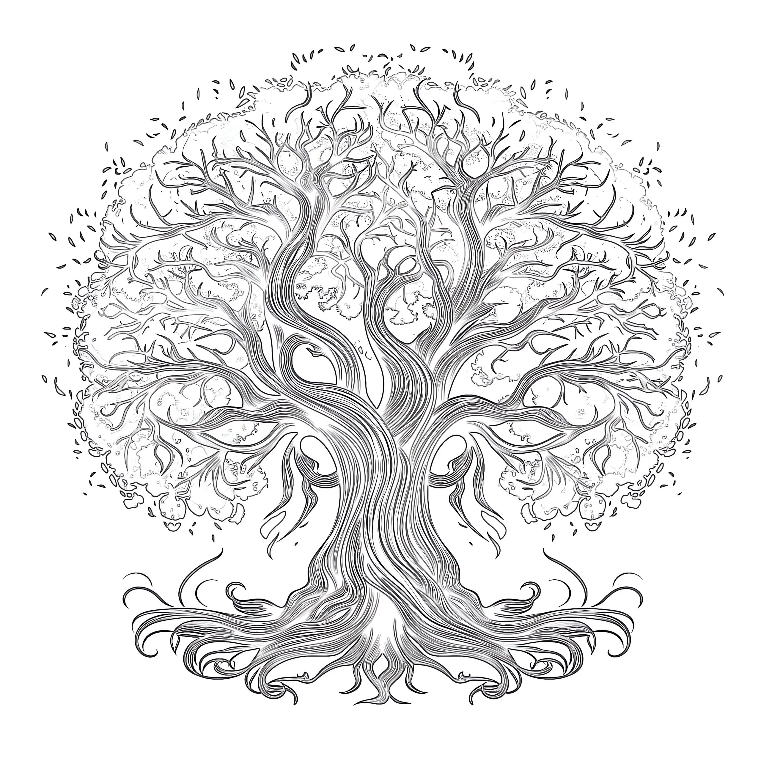 Adult Coloring Page Tree Coloring Pages Mimi Panda