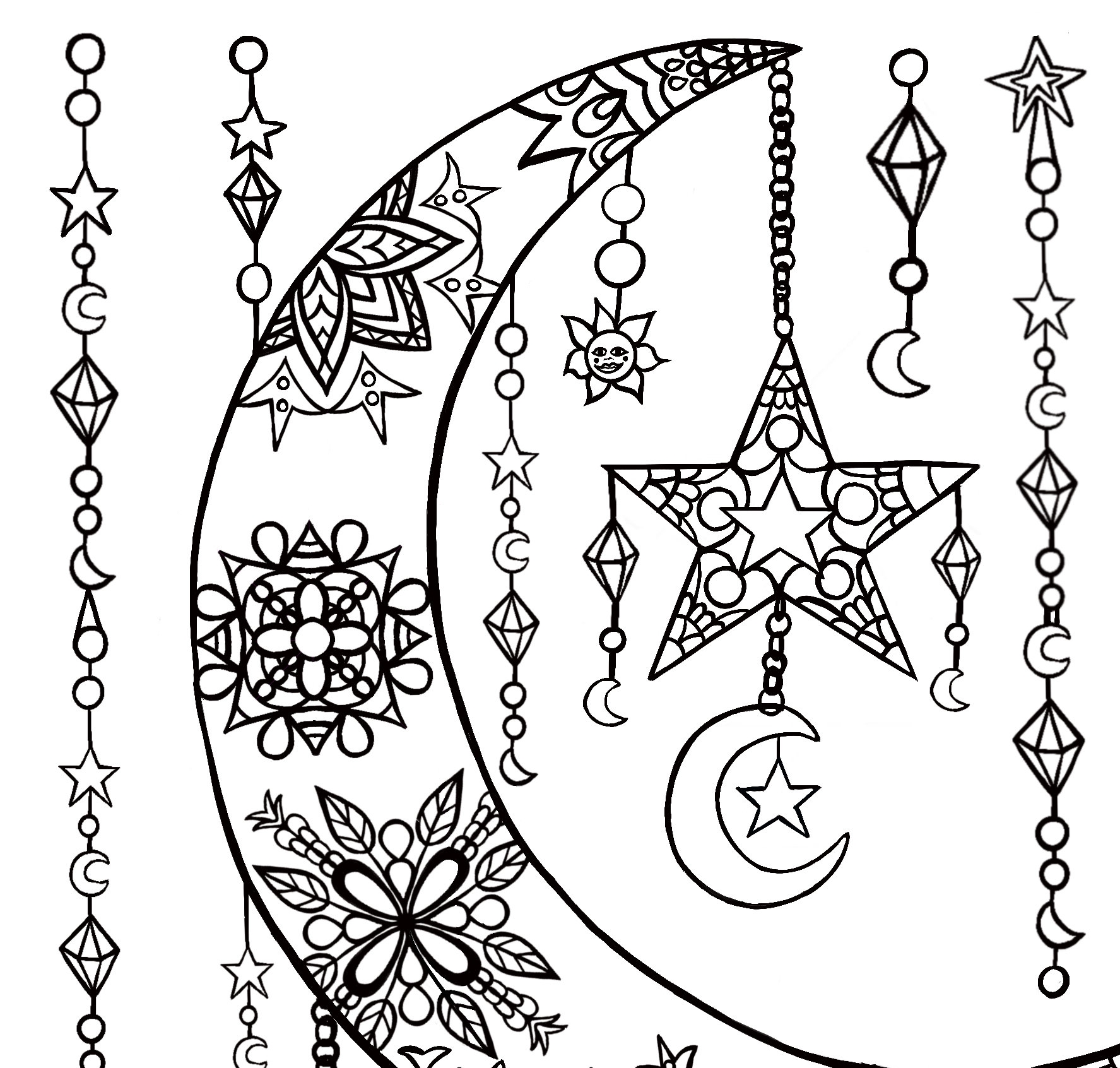 Adult Moon Coloring Sheet Coloring Pages