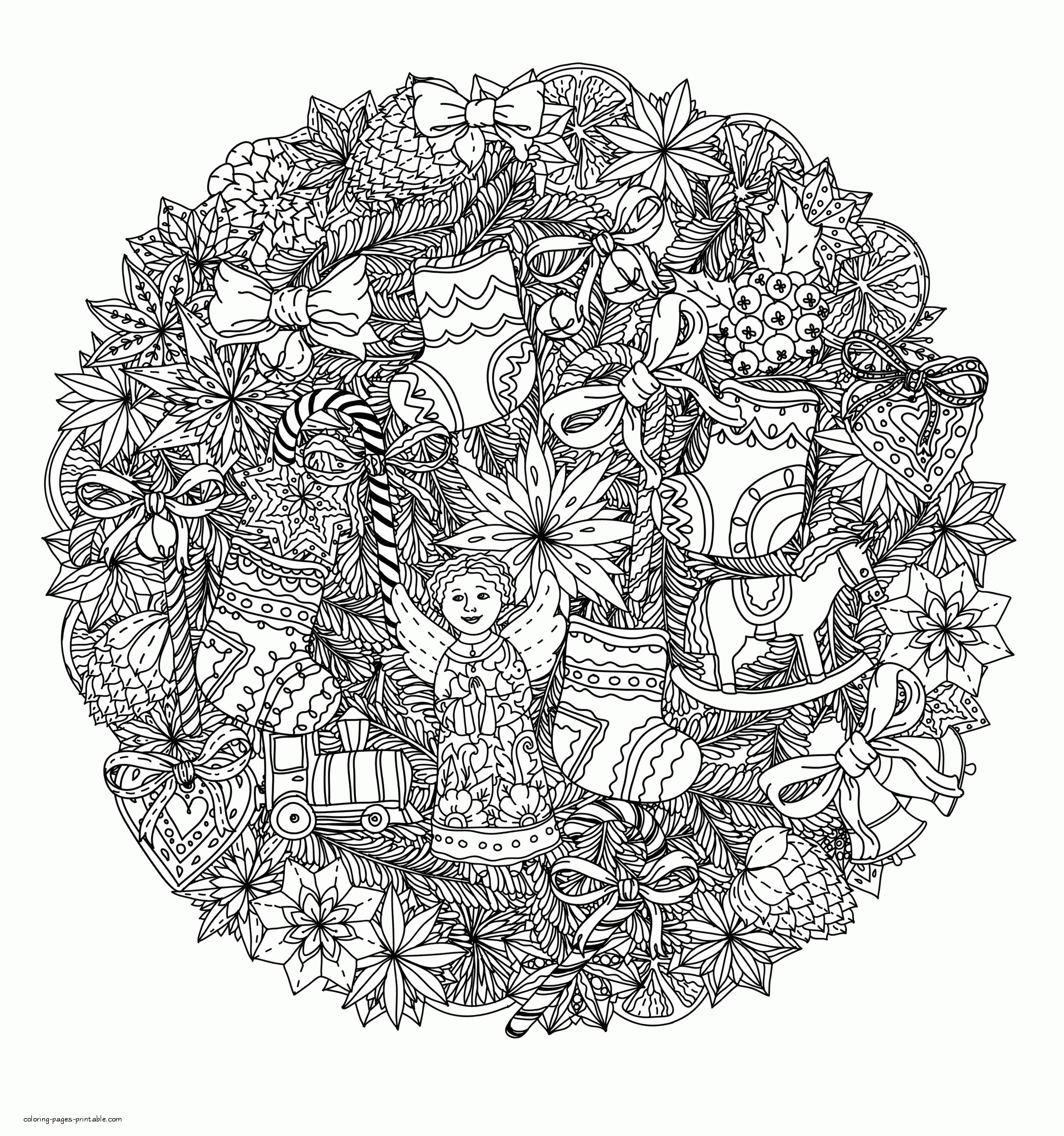 Advanced Christmas Coloring Pages Print