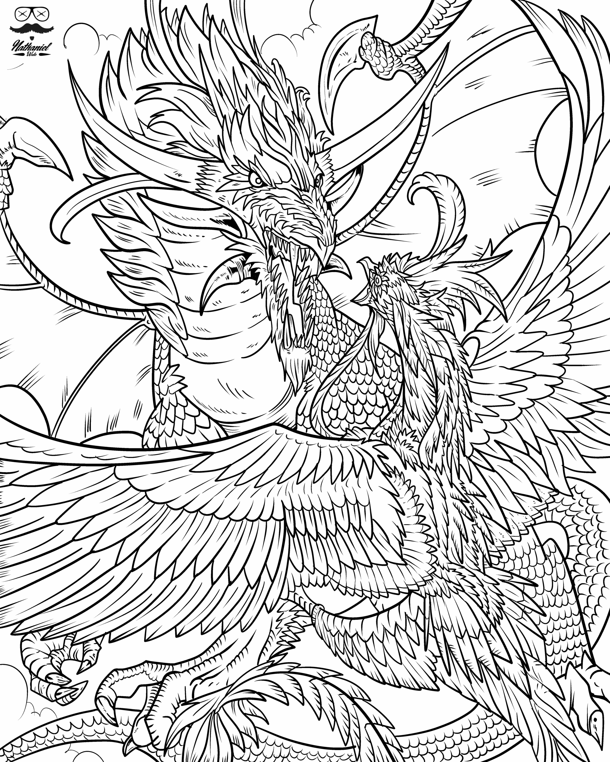 Advanced Coloring Pages Dragon Kidsworksheetfun
