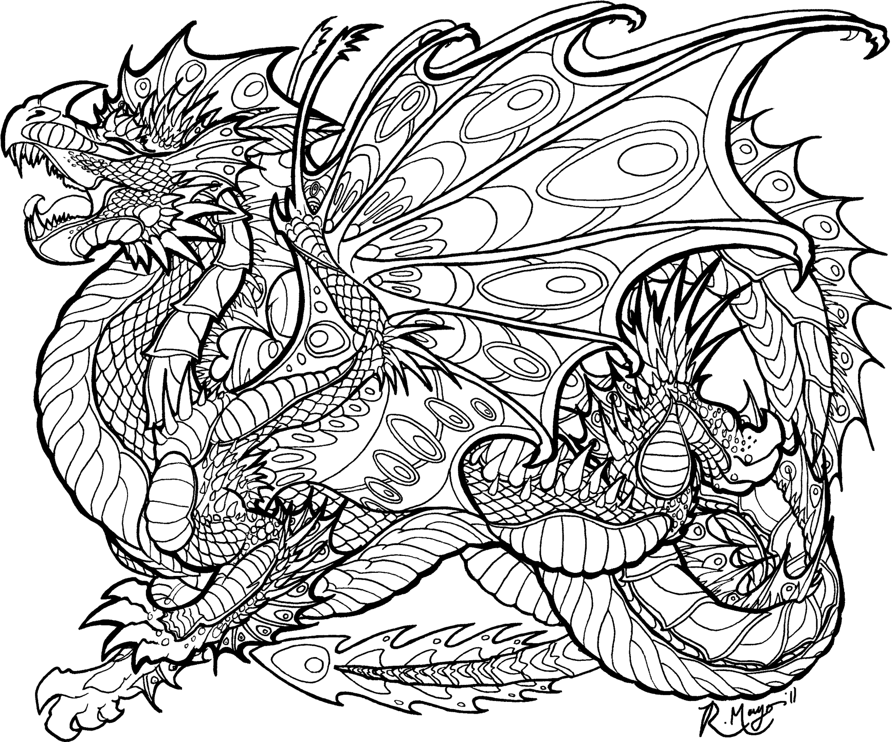 Advanced Cool Dragon Coloring Pages Kidsworksheetfun