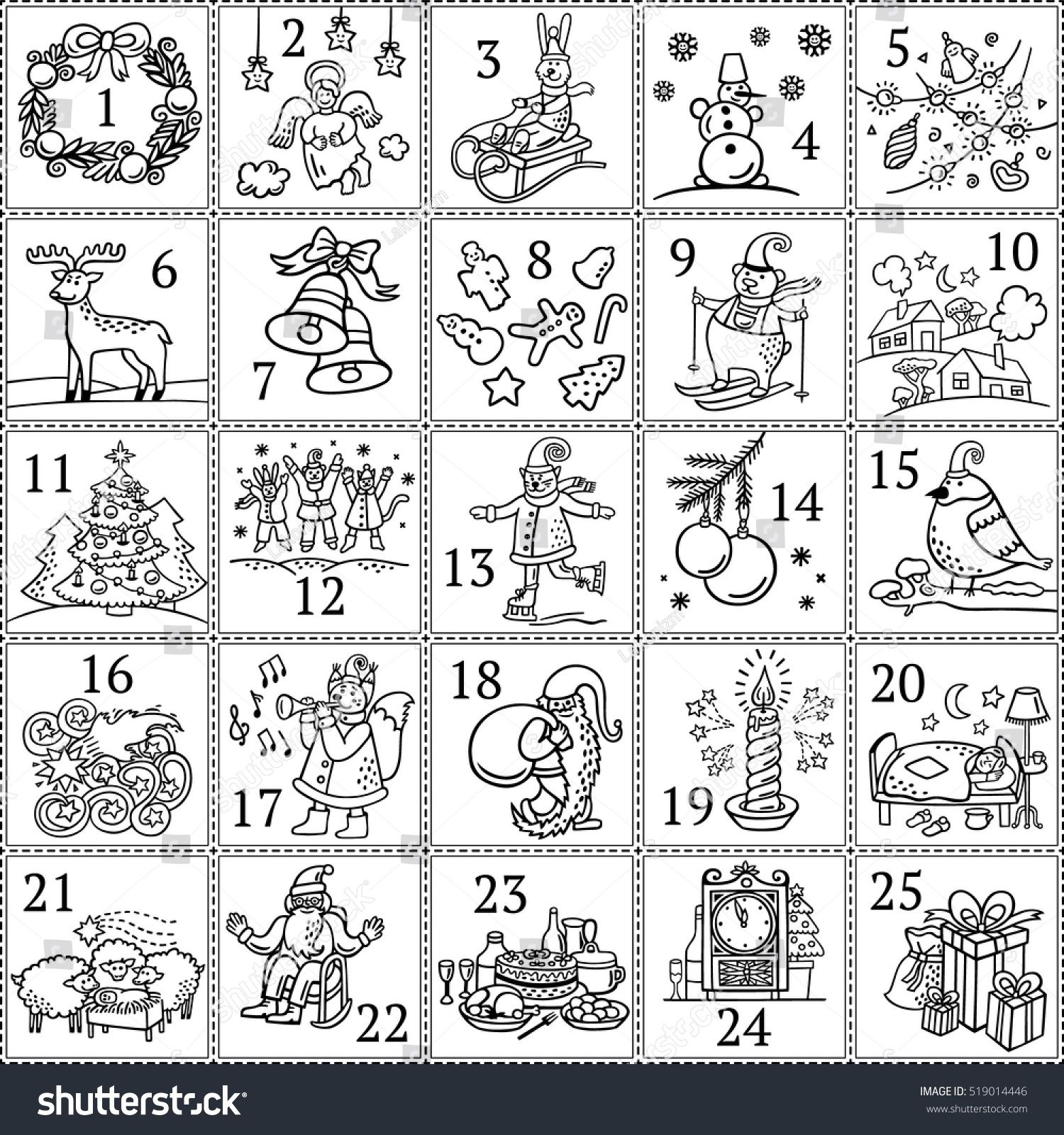 Advent Calendar Coloring Page
