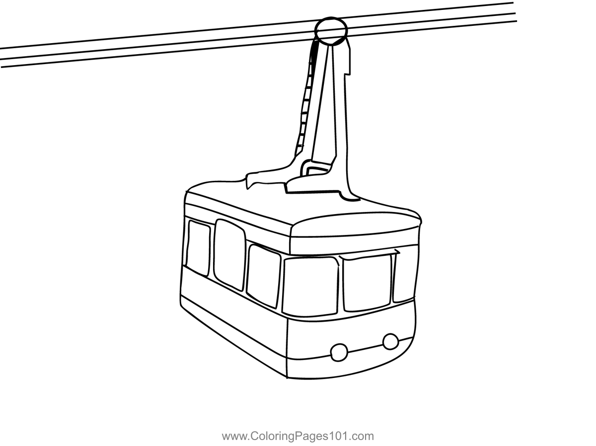Aerial Tramway Coloring Page For Kids Free Trams Printable Coloring Pages Online For Kids