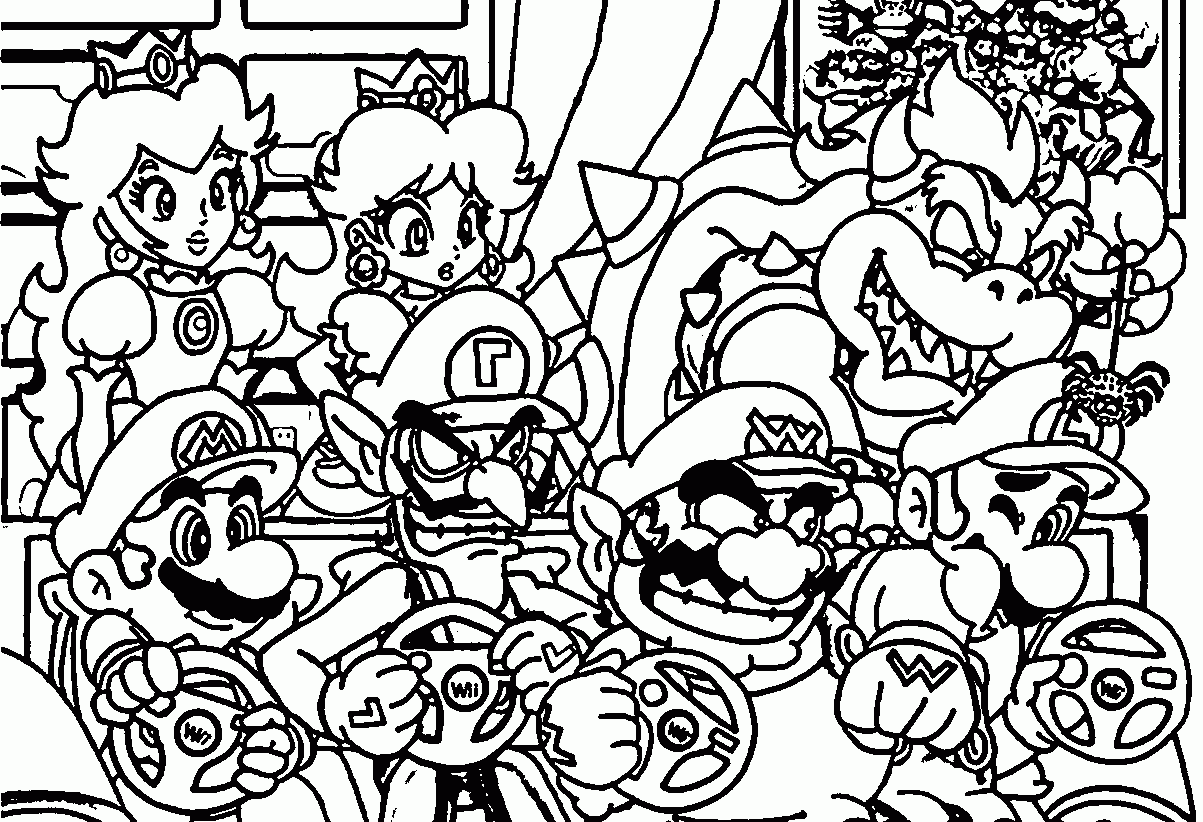 All Mario Characters Coloring Pages Coloring Home
