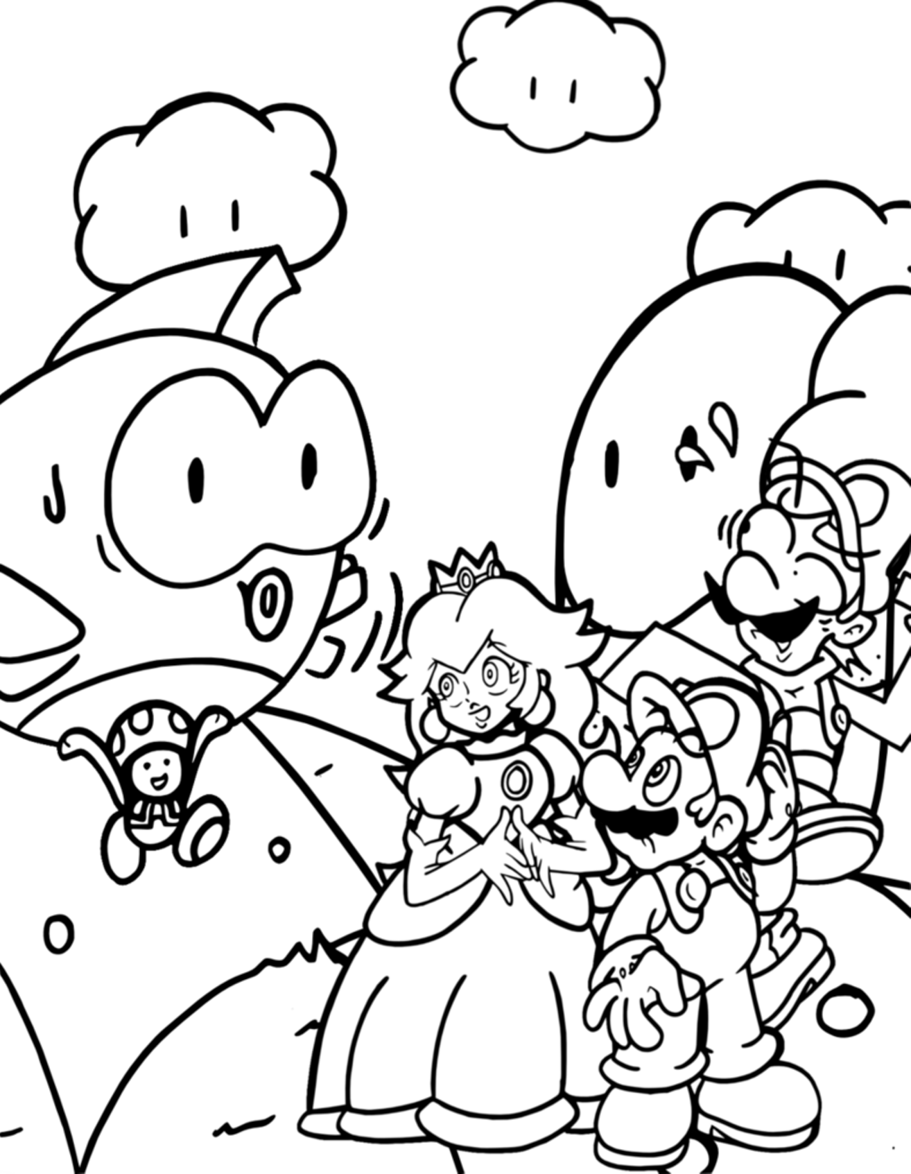 All Mario Characters Coloring Pages Coloring Home