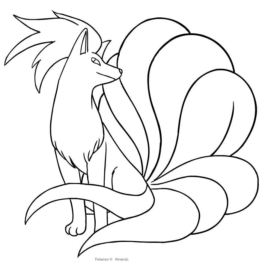 Alolan Ninetales Coloring Page Coloring Pages