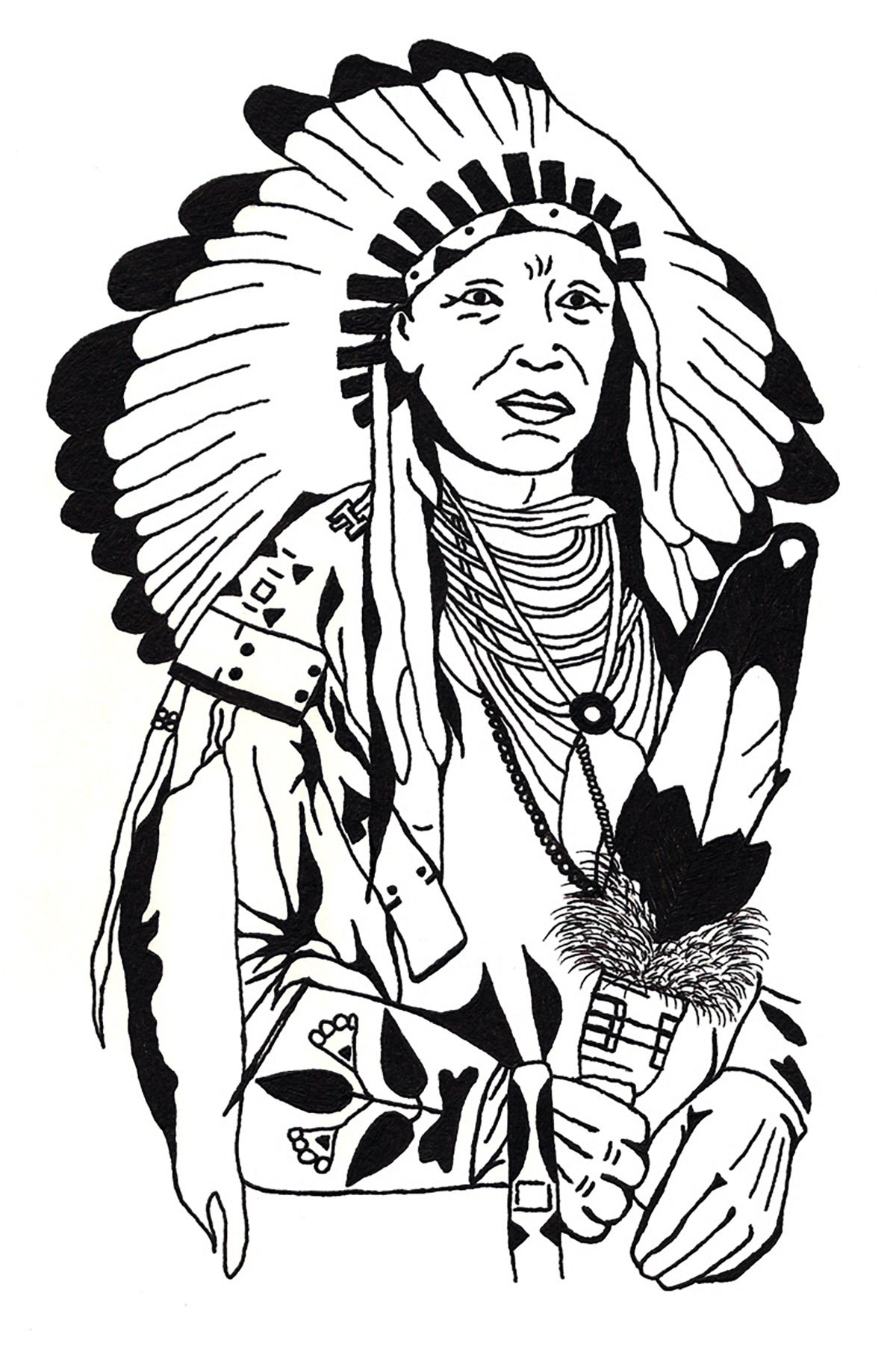 American Indian Chief Native American Coloring Pages For Adults