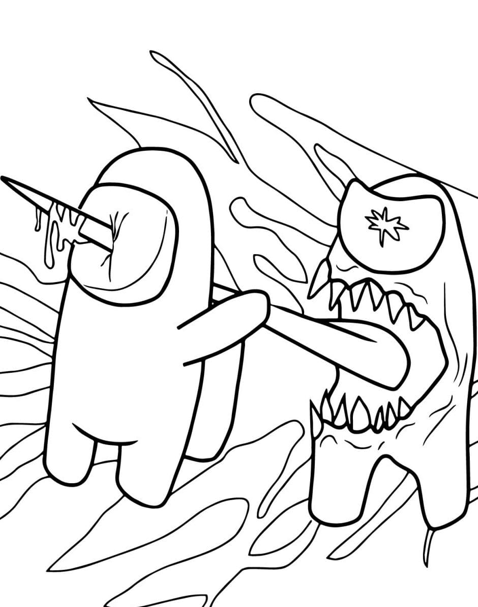 Among Us Impostor Coloring Pages Printable Coloring Pages