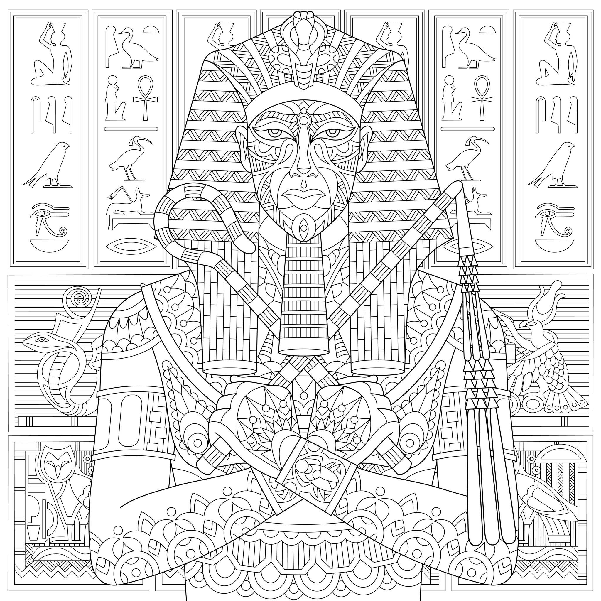 Ancient Egyptian Pharaoh Egypt Coloring Pages For Kids