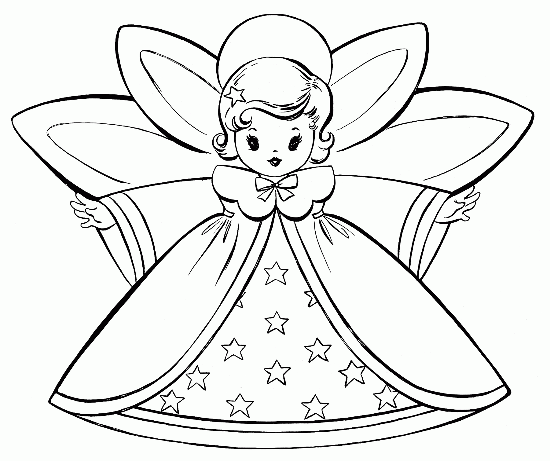 Christmas Angel Coloring Page