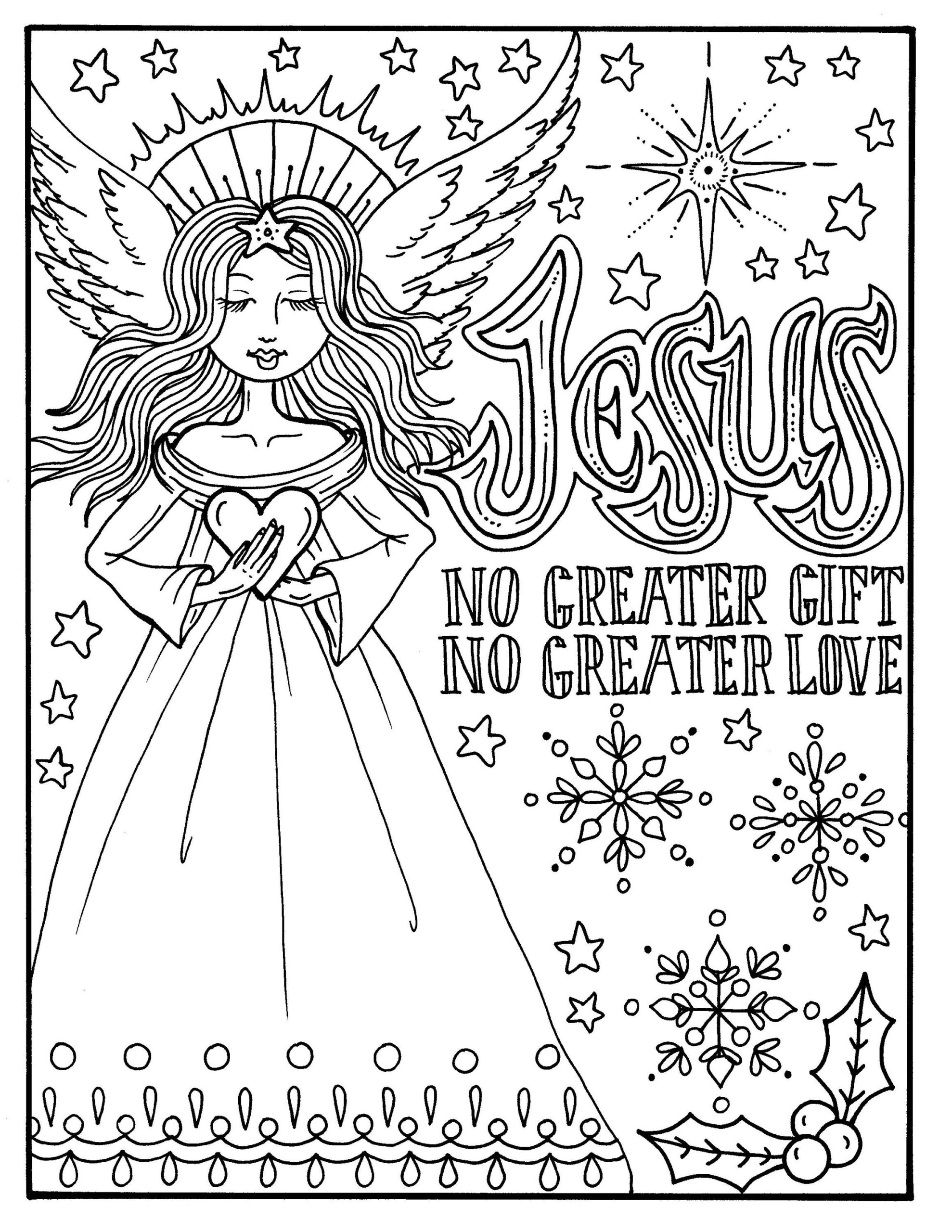 Angel Coloring Pages For Christmas