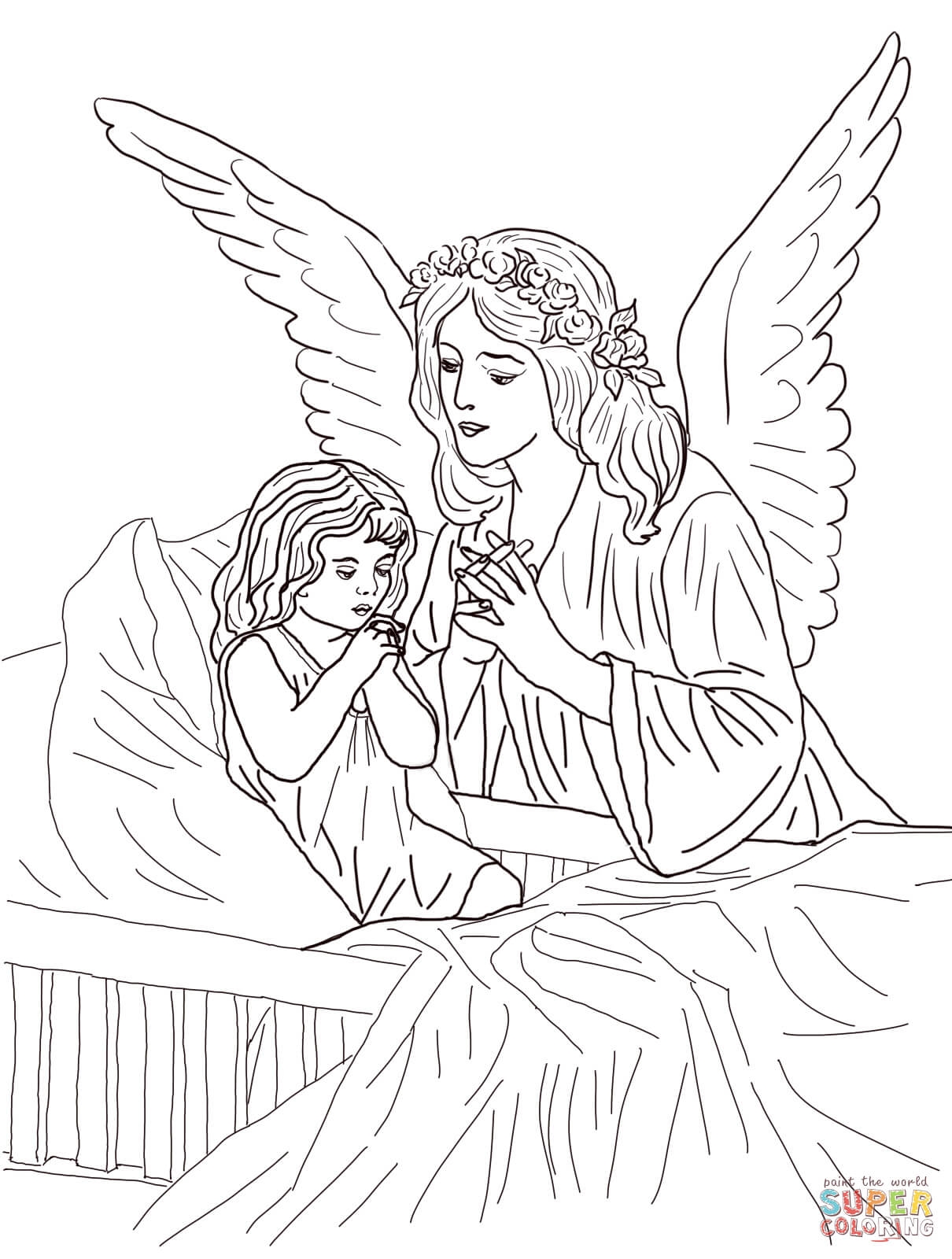 Angel Coloring Pages For Kids And For Adults Coloring Home