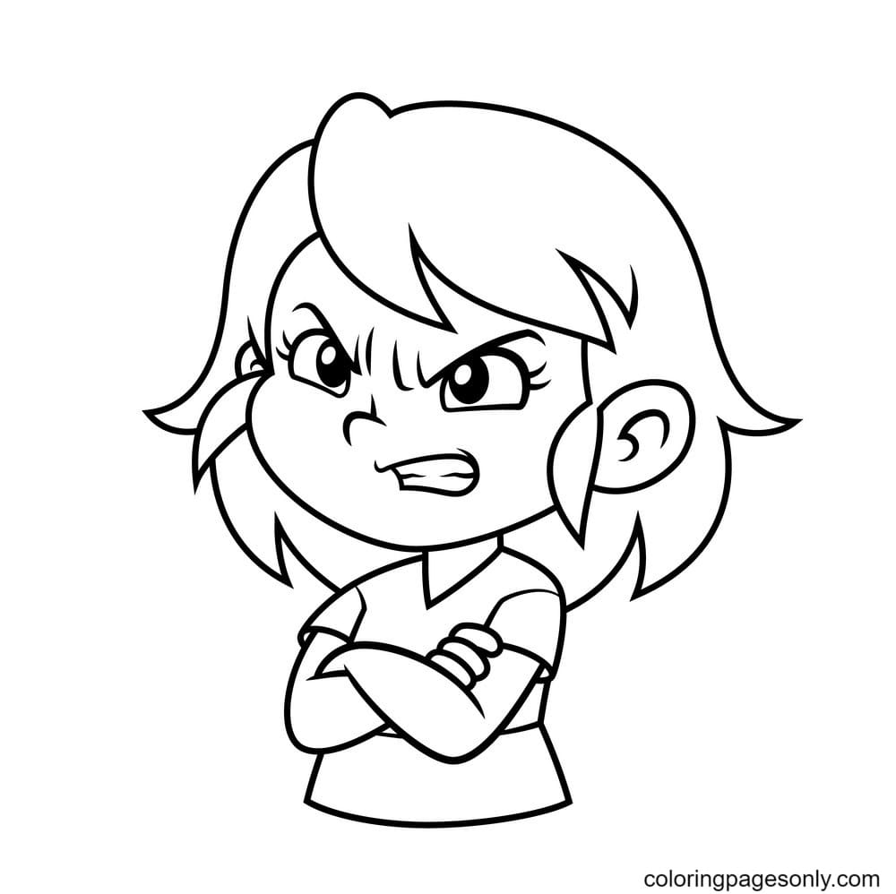 Angry Girl Coloring Page Free Printable Coloring Pages