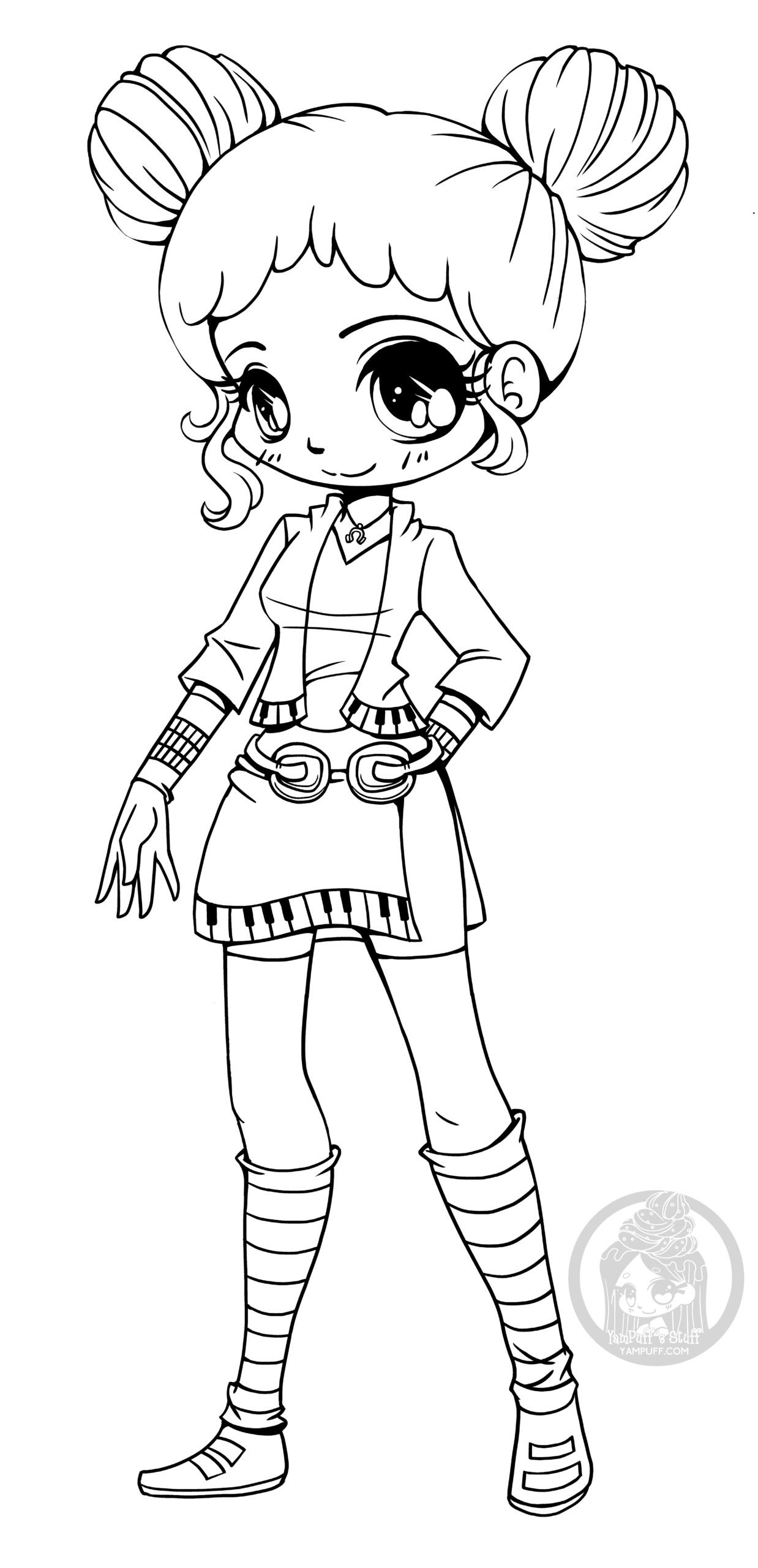 Kawaii Anime Girl Coloring Pages