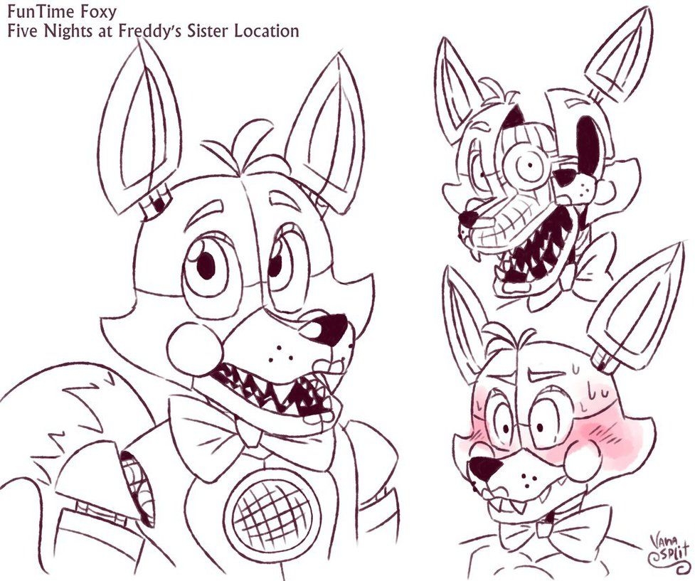 Anime Fnaf Foxy And Mangle Coloring Page LeilanioiBass