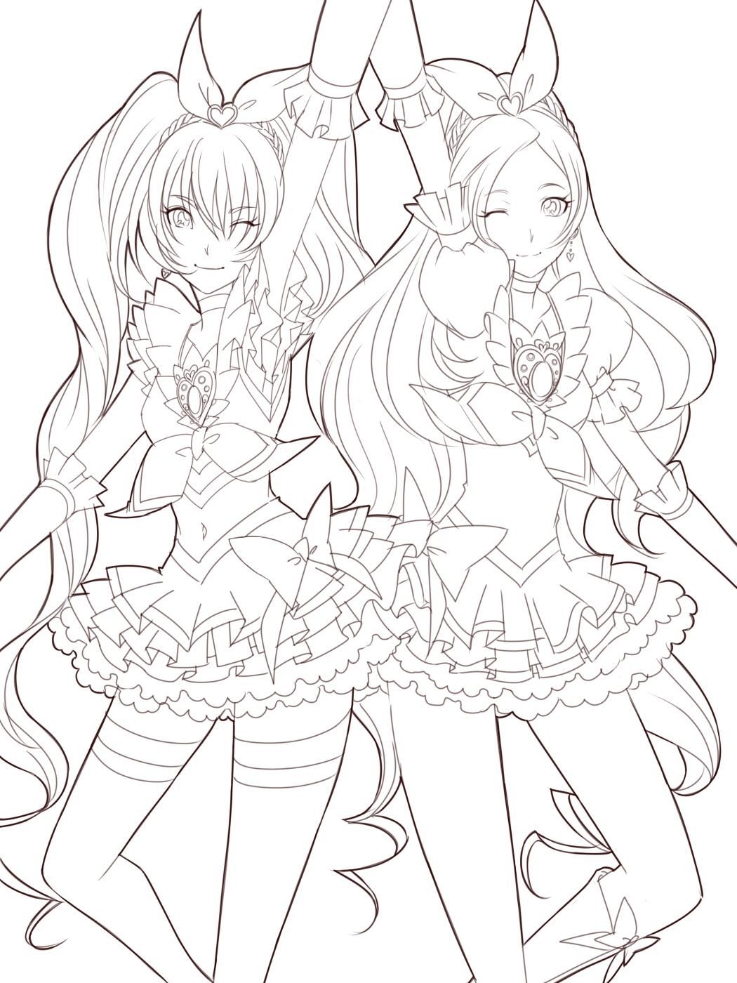Anime Line Art Coloring Pages At GetDrawings Free Download
