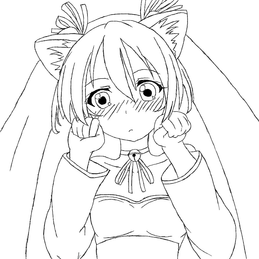 Anime Neko Coloring Pages Manga