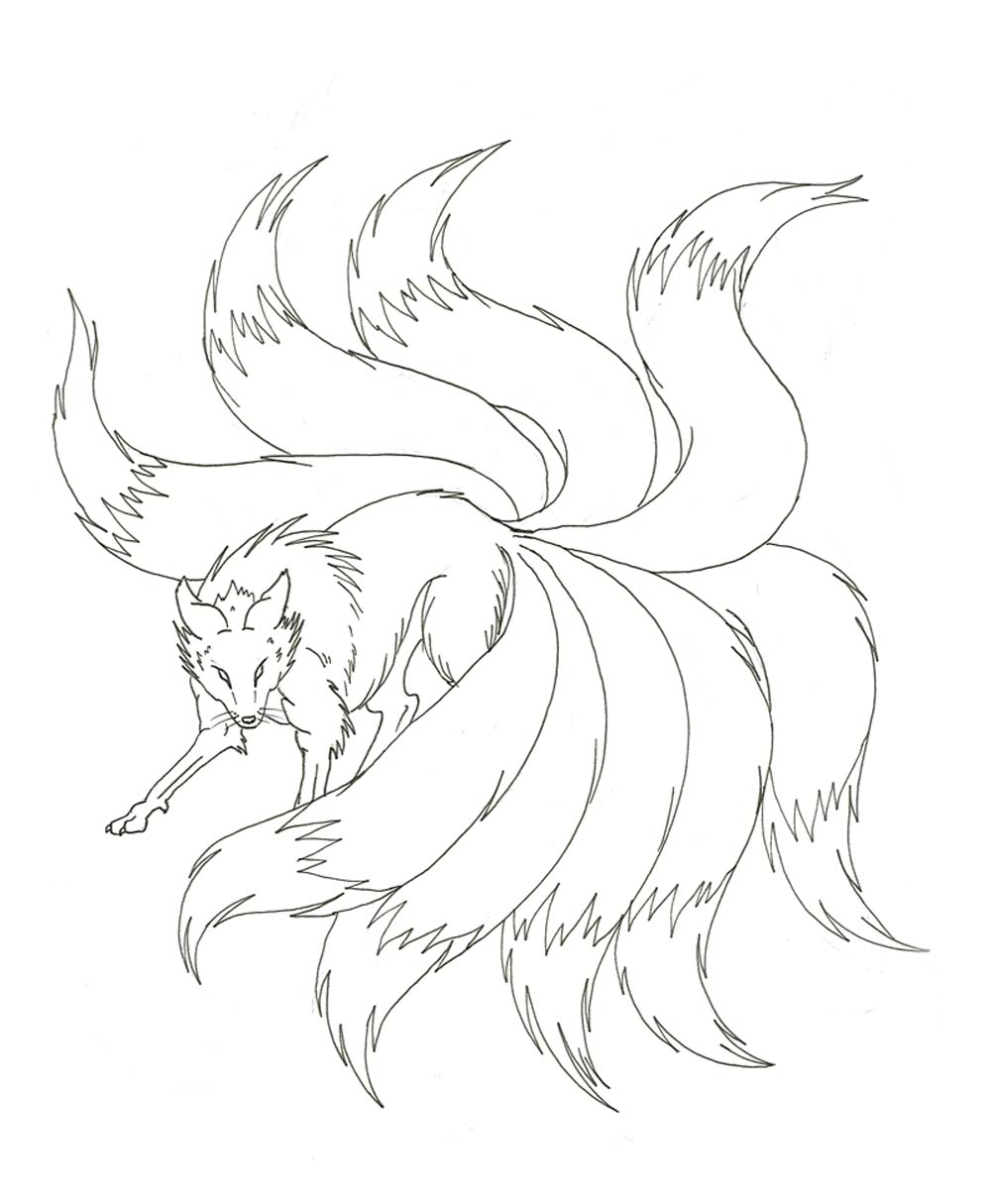 Anime Nine Tail Fox Coloring Pages