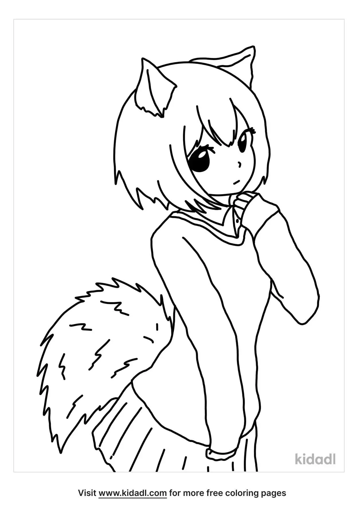 Anime Wolf Girl Coloring Pages