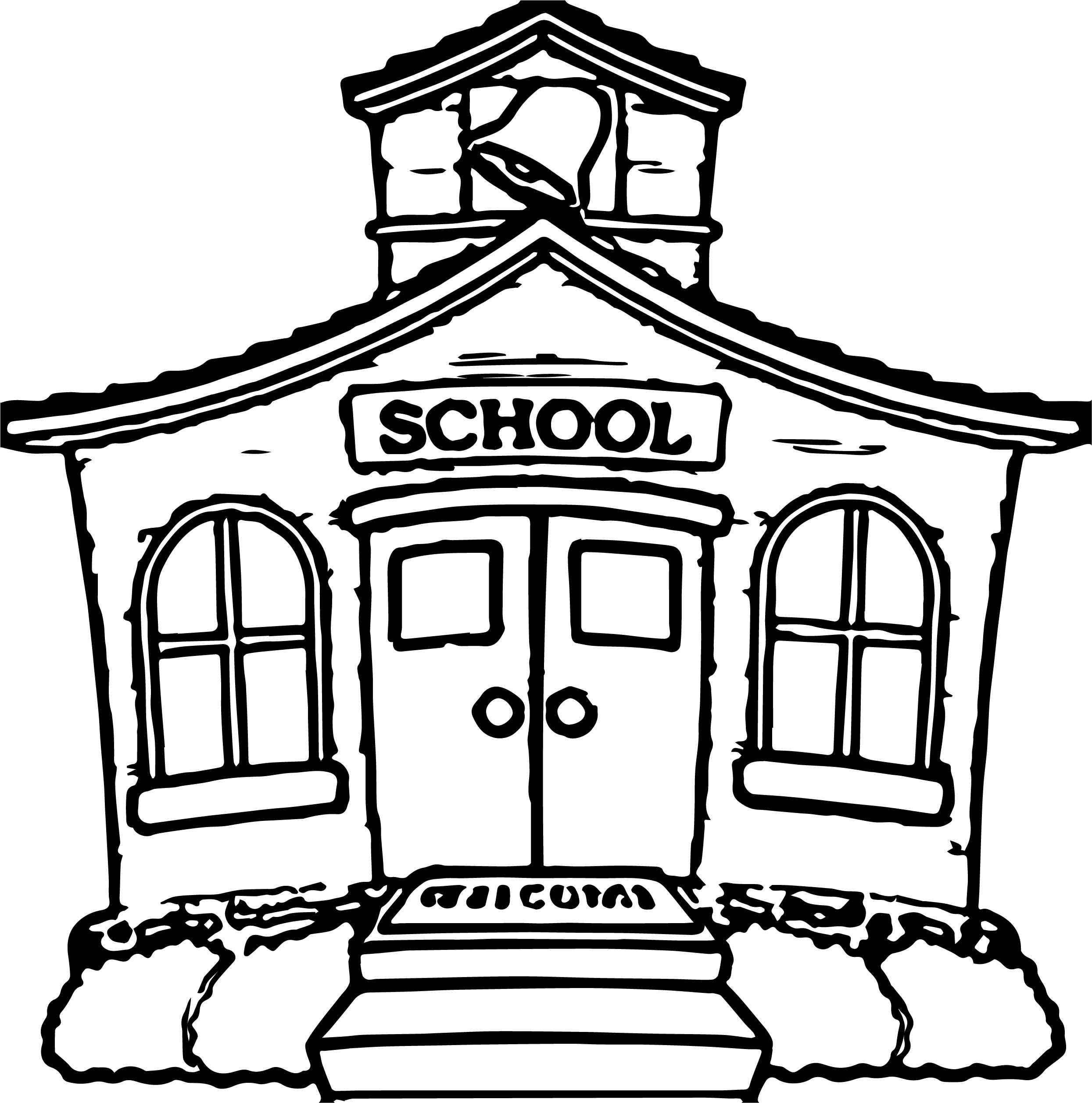 Any School House Coloring Page Wecoloringpage House Colouring Pages School Coloring