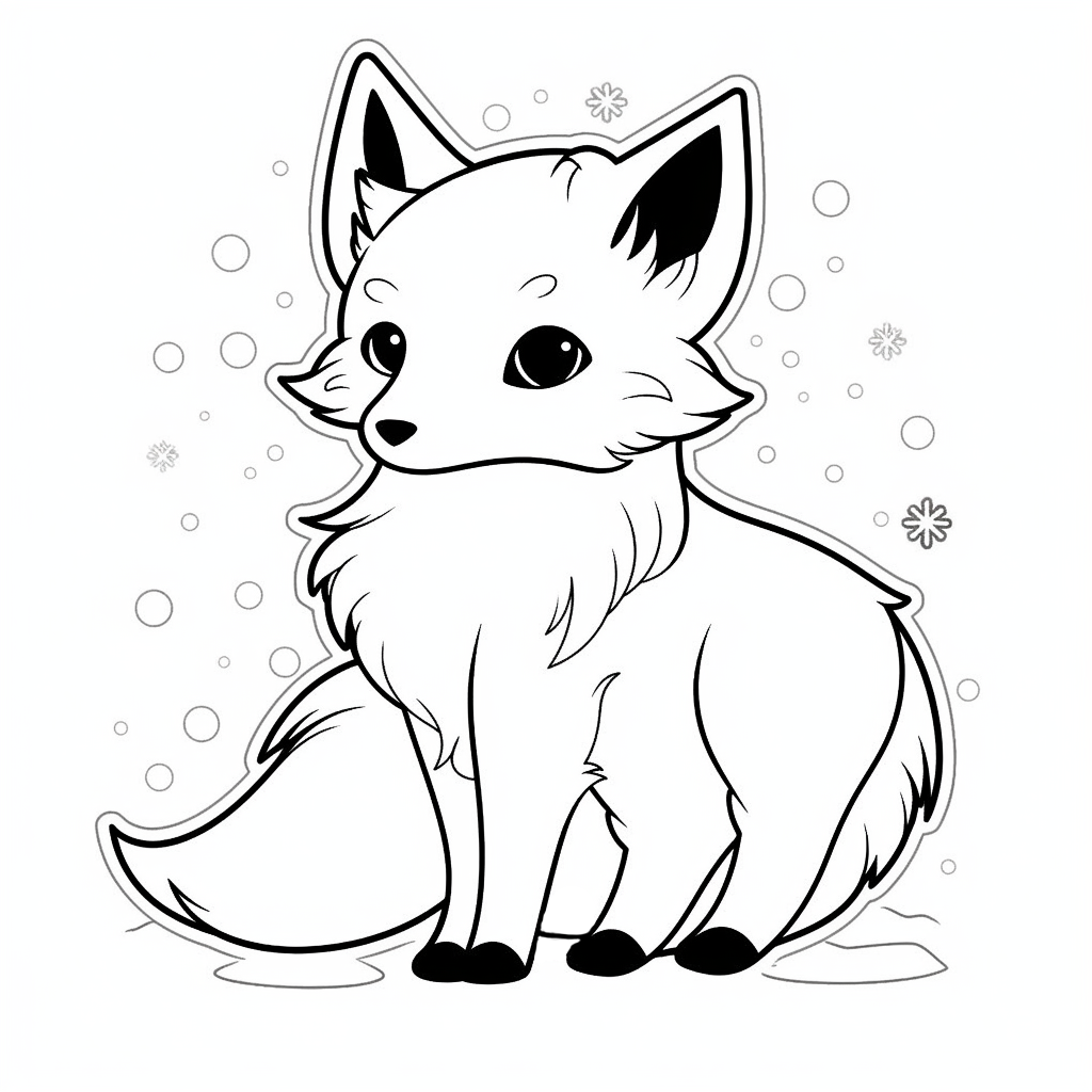 Arctic Fox Coloring Page Coloring Corner